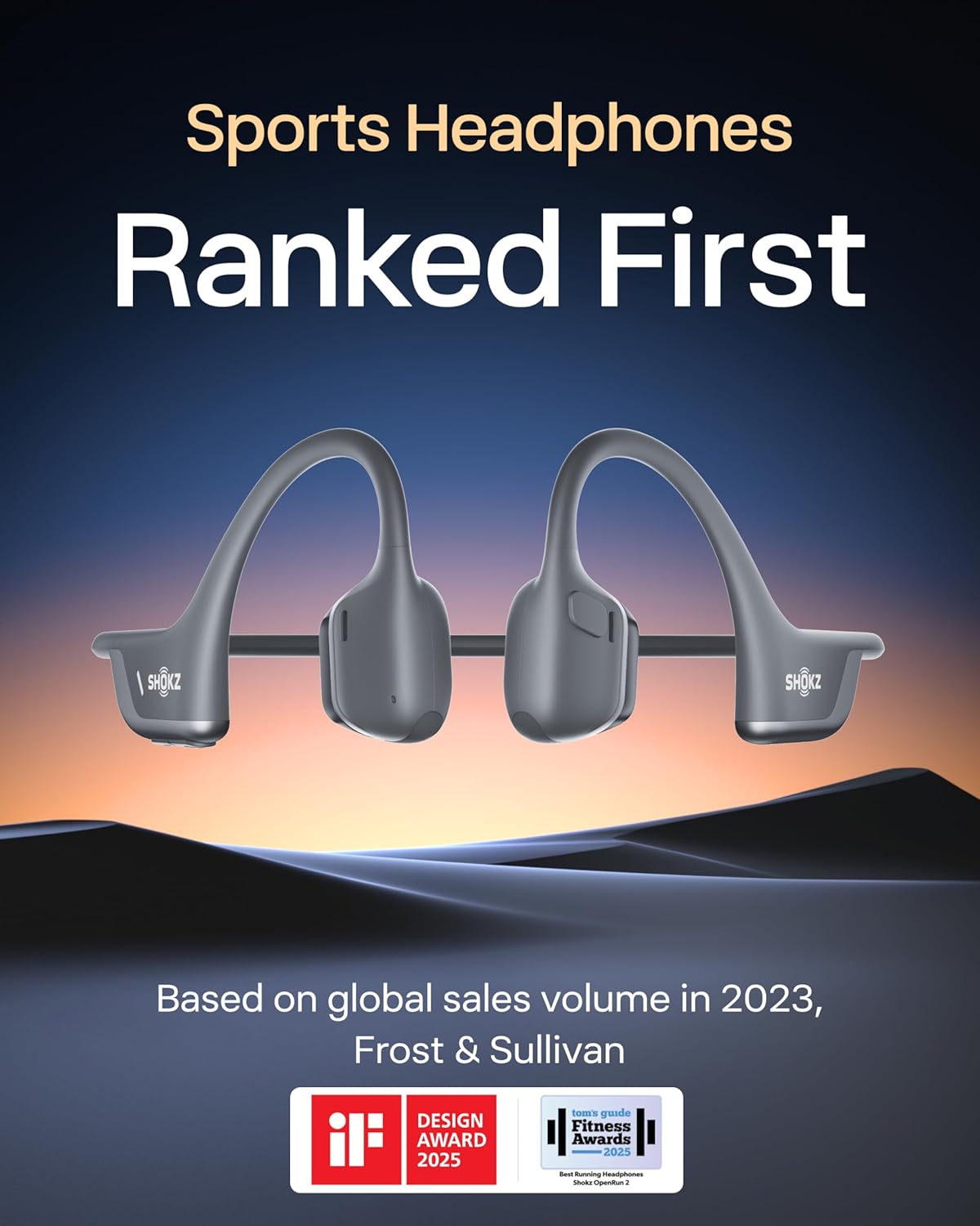 SHOKZ OpenRun Pro 2 Bone Conduction Sports Headphones, Open-Ear Wireless Earphon...