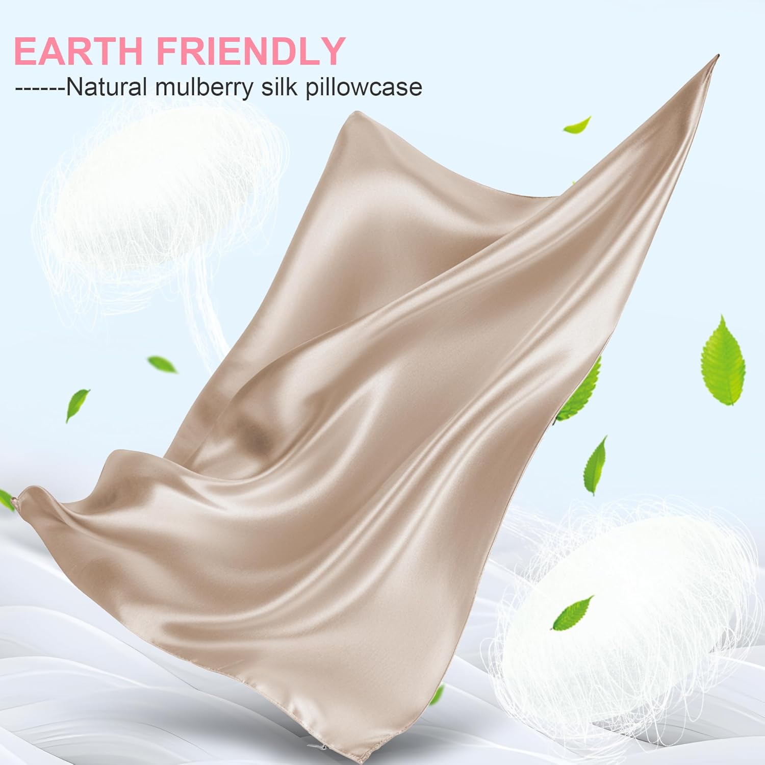 Silk Pillow Cases Standard Size with Hidden Zipper, Mulberry Silk Pillowcase for...