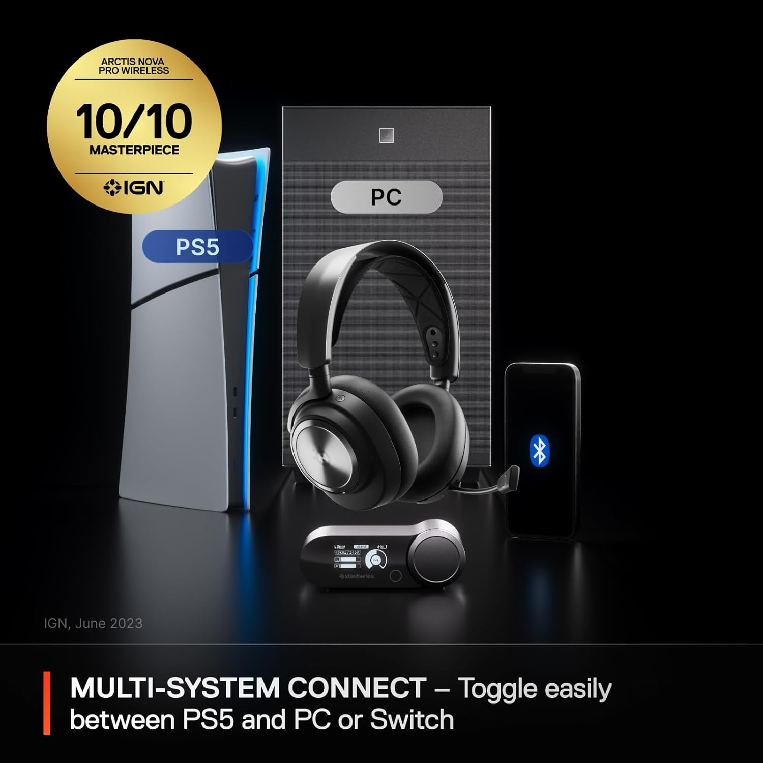 SteelSeries Arctis Nova Pro Wireless - Multi-System Gaming Headset (PS5 & PC / S...