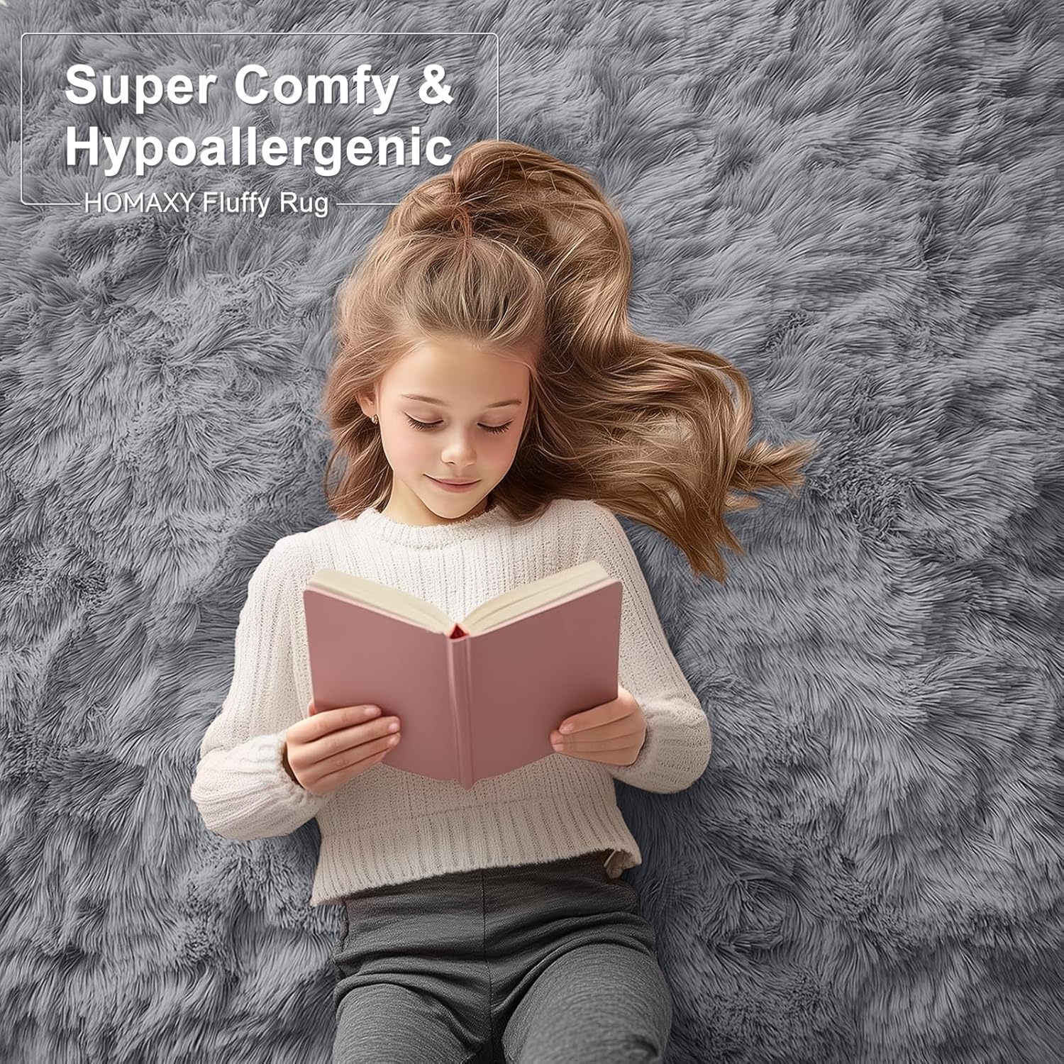 Unique Homaxy Fluffy Shaggy Rugs, Special Soft Thick Pile Anti Slip Carpet, High...