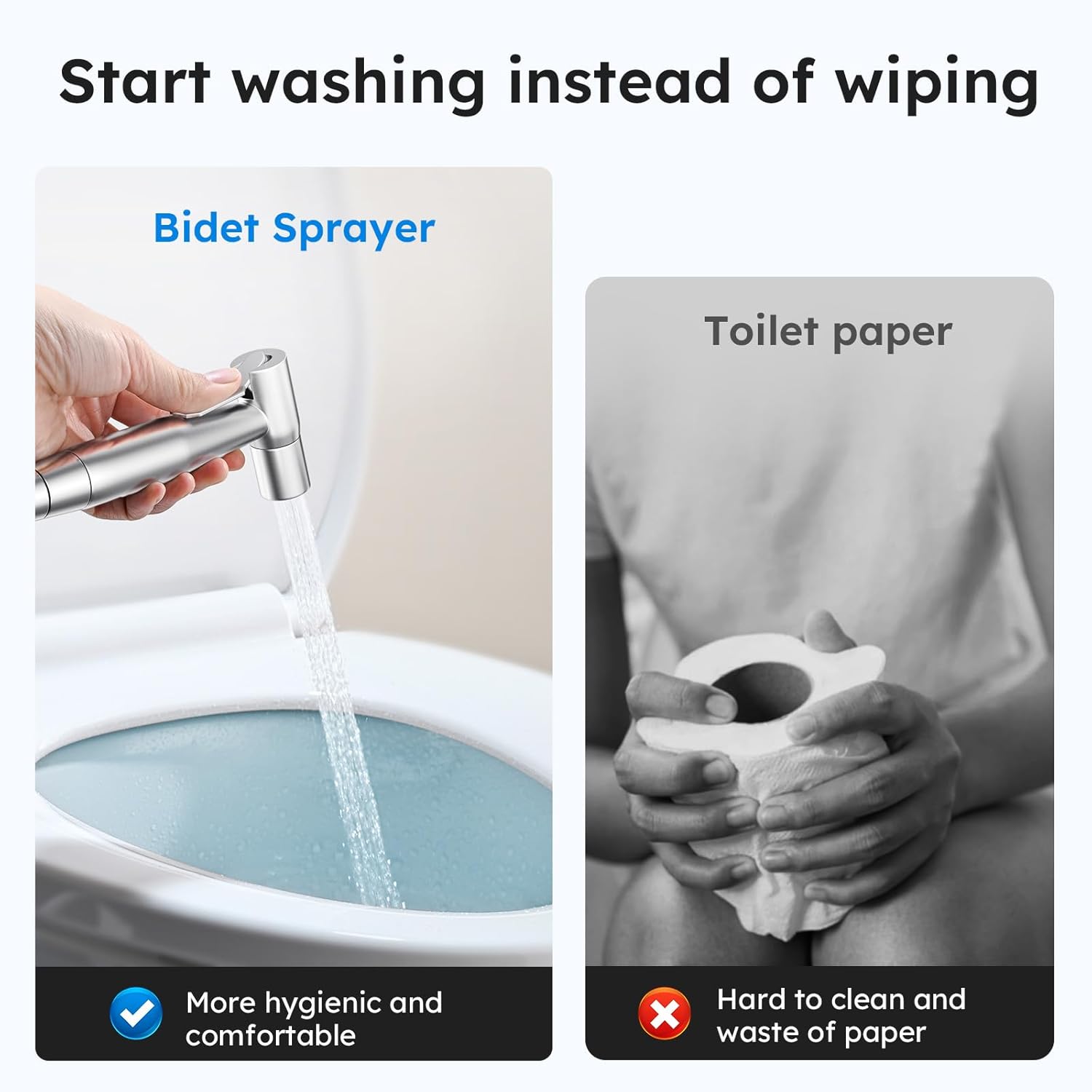 Arofa Handheld Toilet Bidet Sprayer for Toilet-Adjustable Water Pressure Control...
