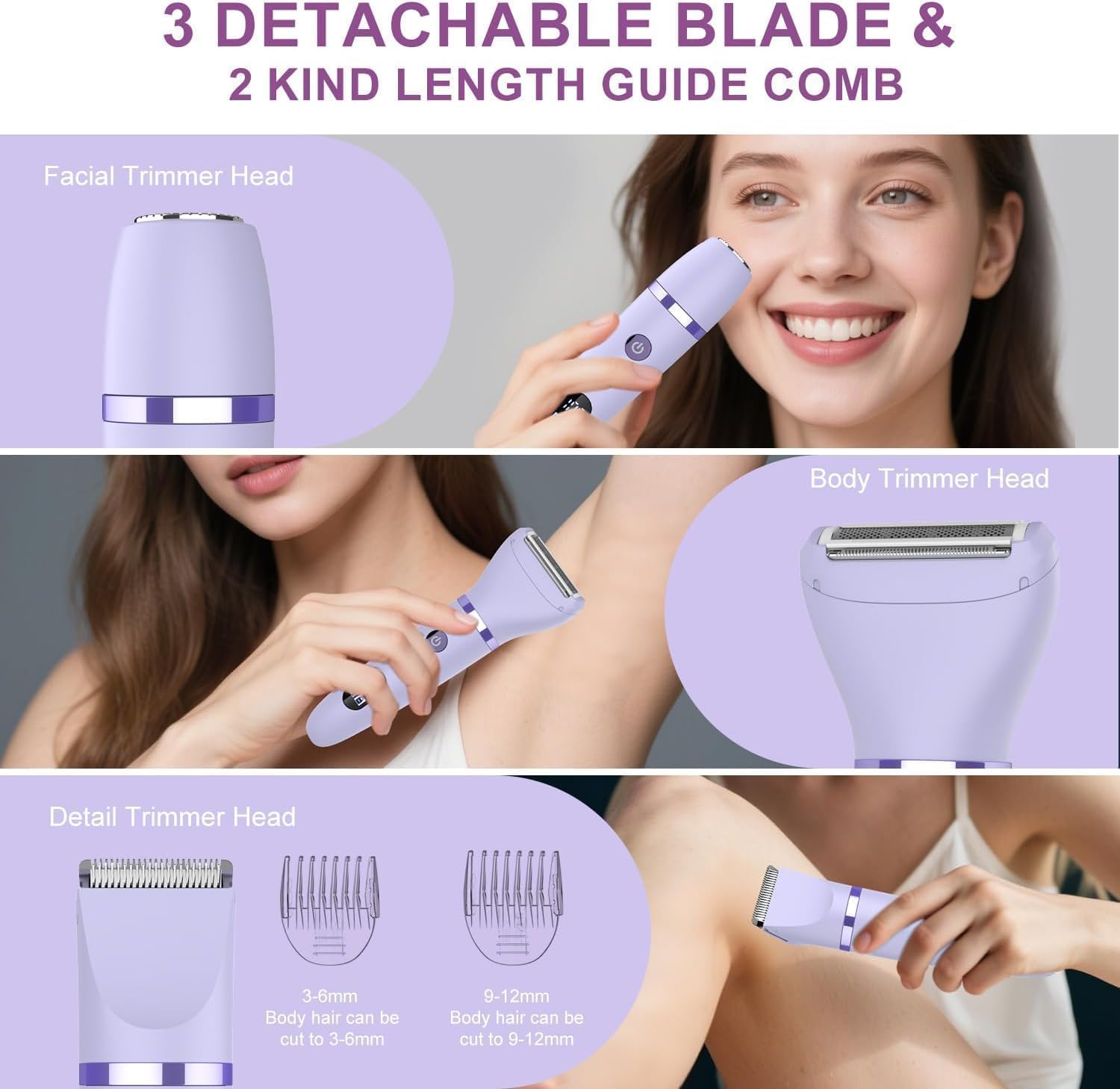 3-in-1 Electric Razor, Special Waterproof Bikini Trimmer, Innovative Wet Shaving...