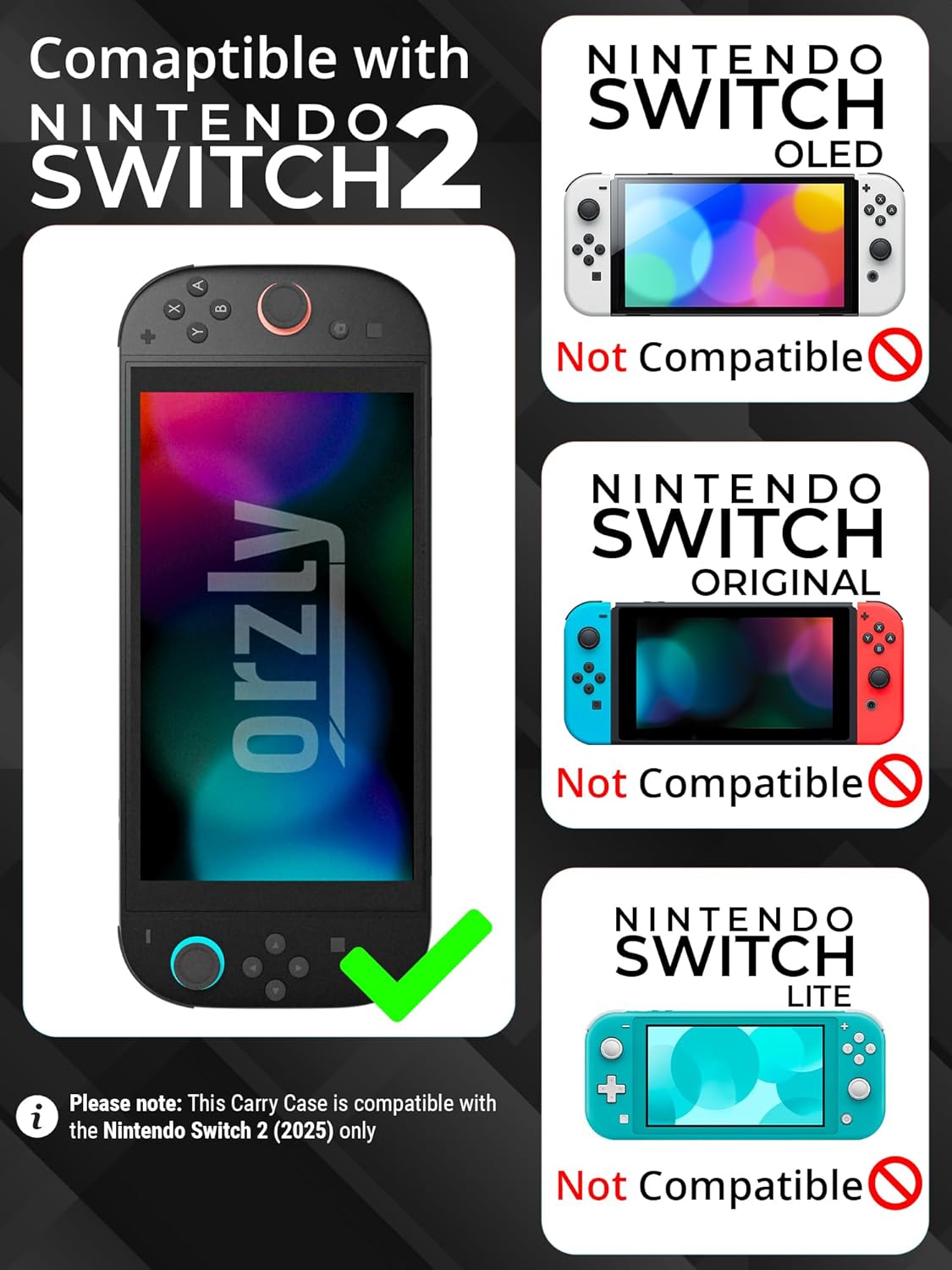 Orzly Case for Nintendo Switch 2 Protective Travel Carry Case with Screen Paddin...