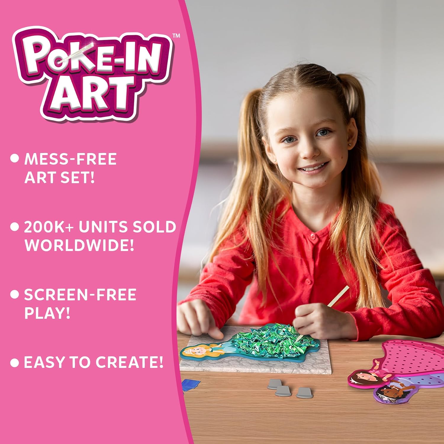 Skillmatics Poke-in Art - Magical Princesses, Mess-Free Fun for Kids, DIY Sewing...