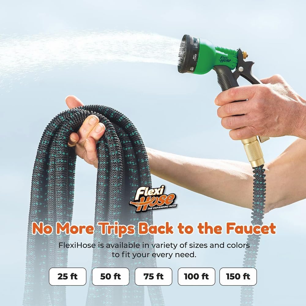 Flexi Hose with 8 Function Nozzle, Special Expandable Garden Hose 50FT, Innovati...