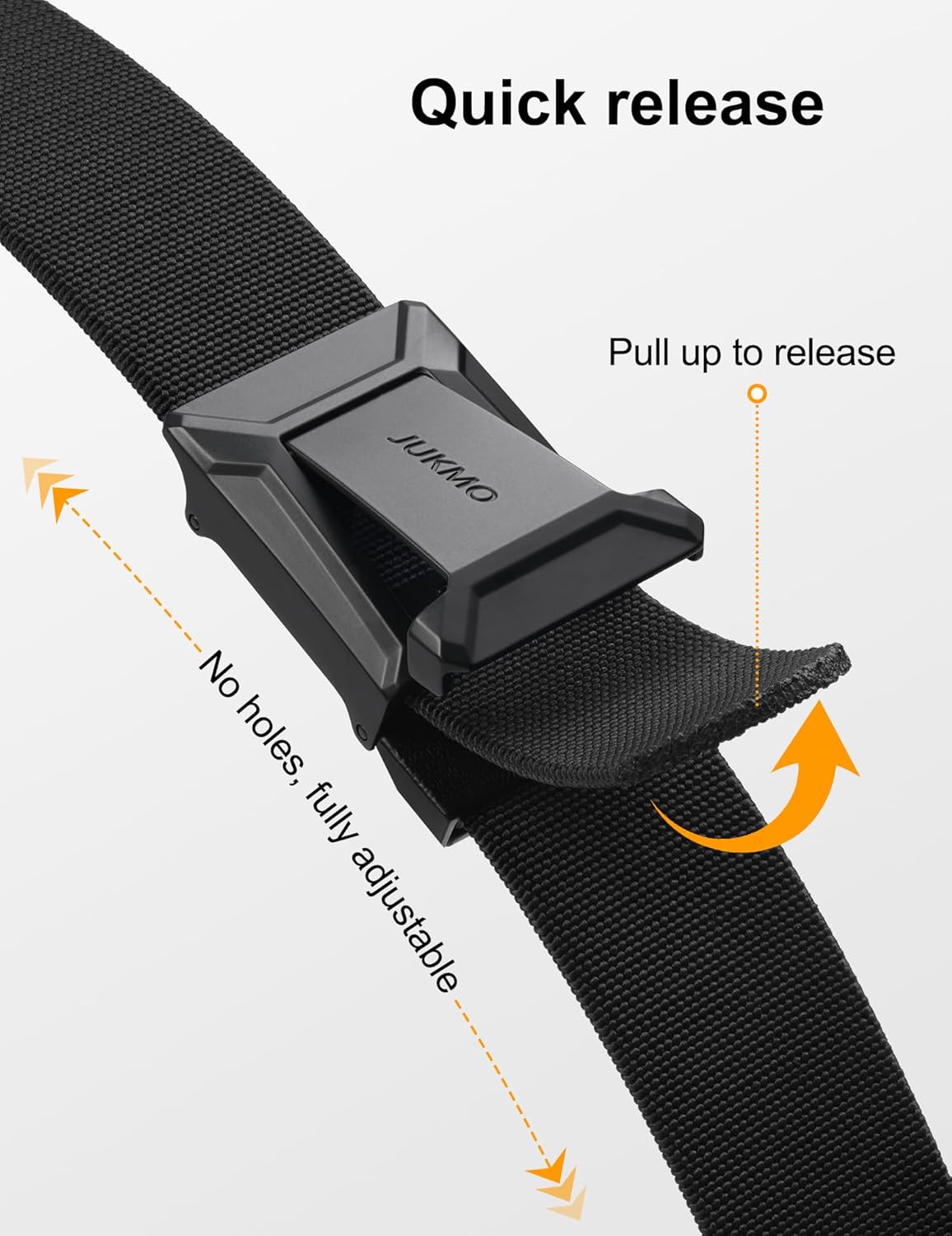JUKMO Stretch Tactical Belt for Men, Military Work Rigger Hiking 1.5" Elastic Ny...