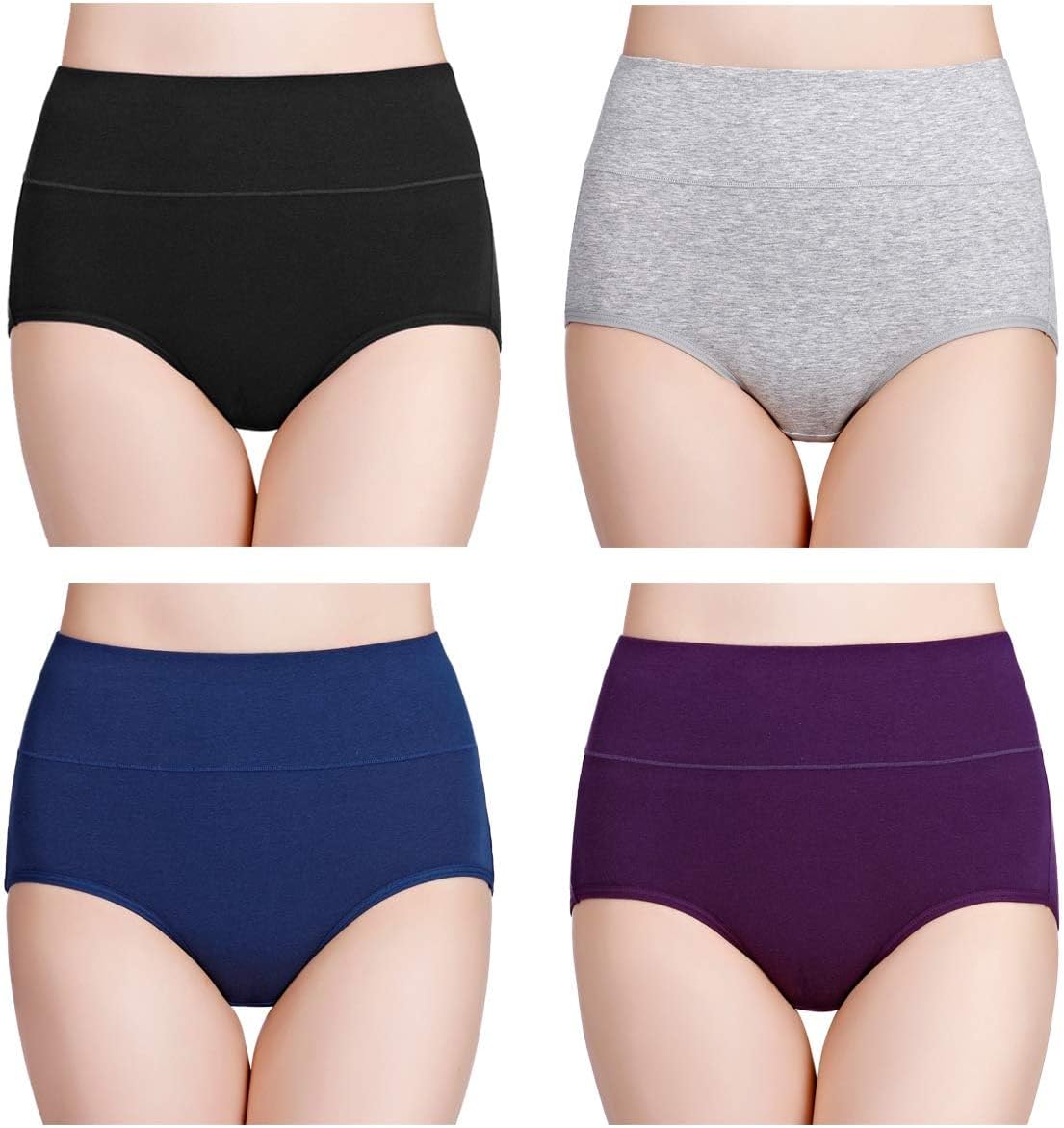wirarpa Women's Cotton Underwear High Waisted Ladies Panties Full Coverage Brief...