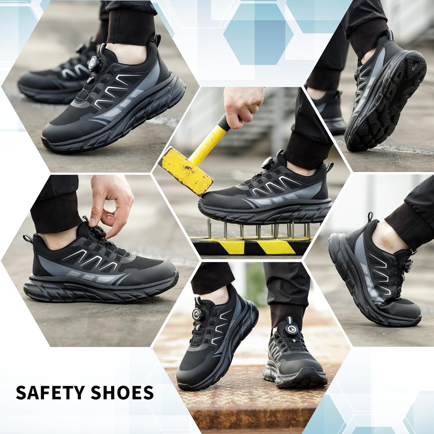 Safety Trainers Men Women Steel Toe Cap Trainers Lightweight Work Safety Shoes B...