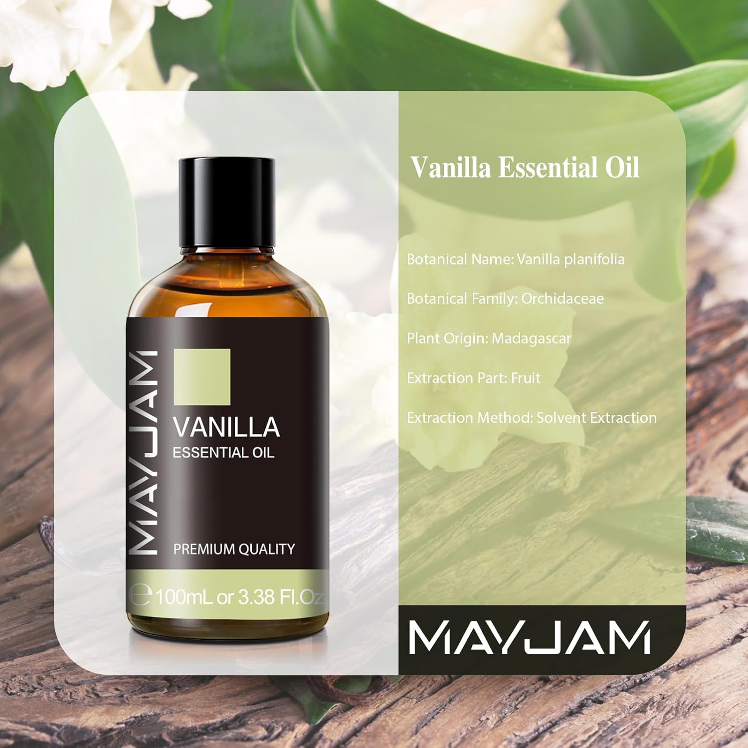 MAYJAM Vanilla Essential Oils 100ML, Vanilla Oil for Diffuser, Humidifier, DIY,...
