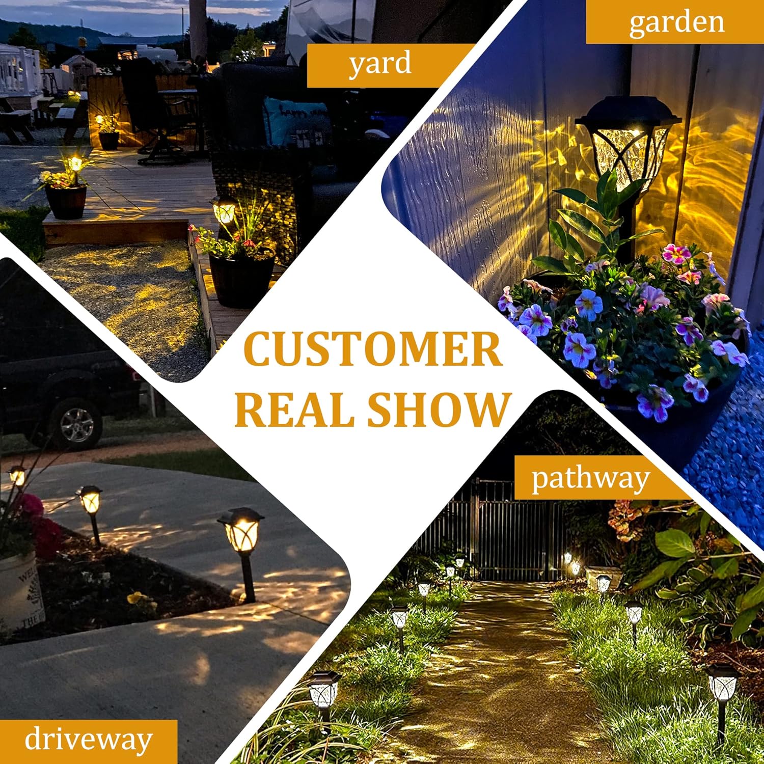 GIGALUMI Solar Lights Outdoor Garden, 6 Pack LED Garden Solar Lights Waterproof,...