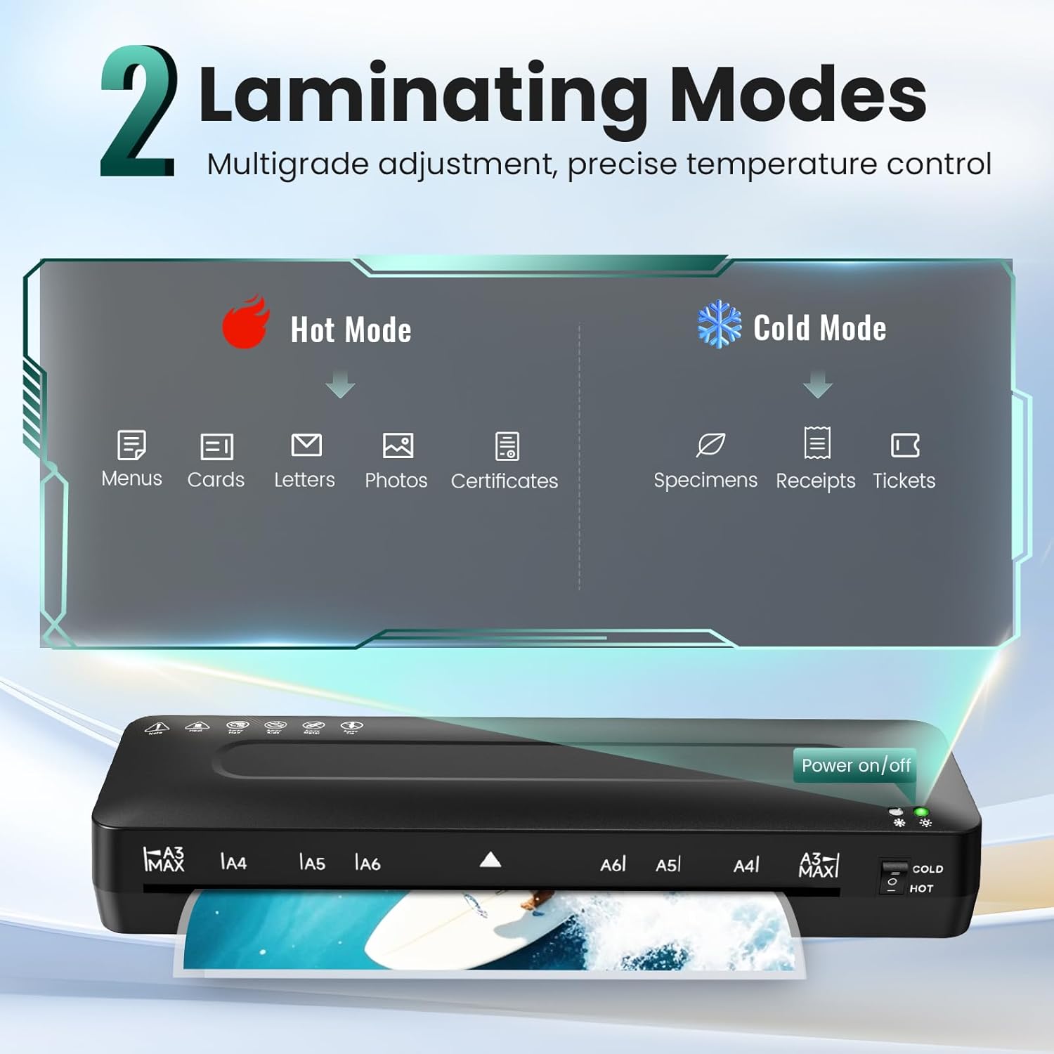 A3 Laminator Machine Laminating Machine - Cold and Thermal Laminator with Lamina...