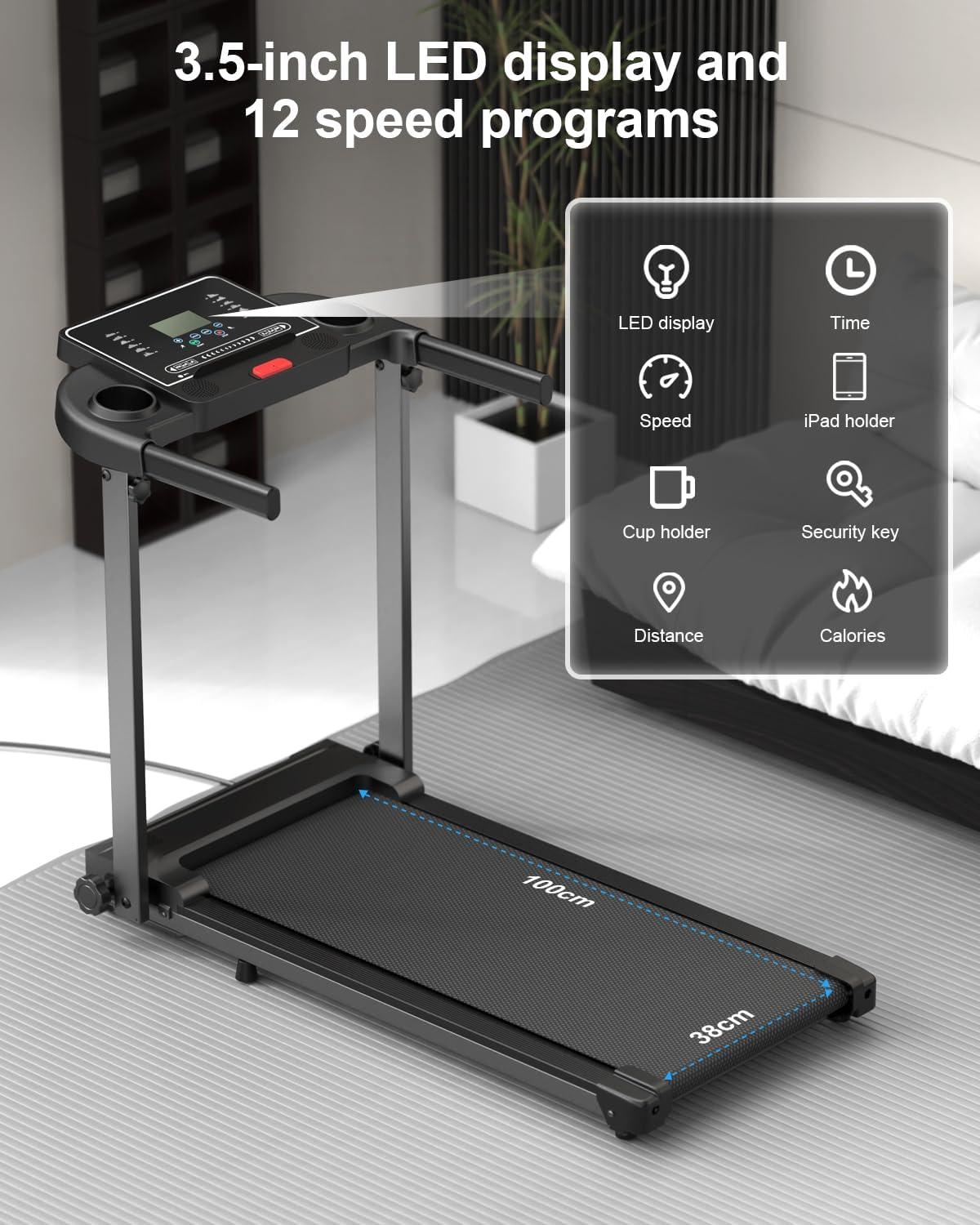 Treadmill Walking Pad Running Machine - Treadmills for Home Foldable Under Desk...