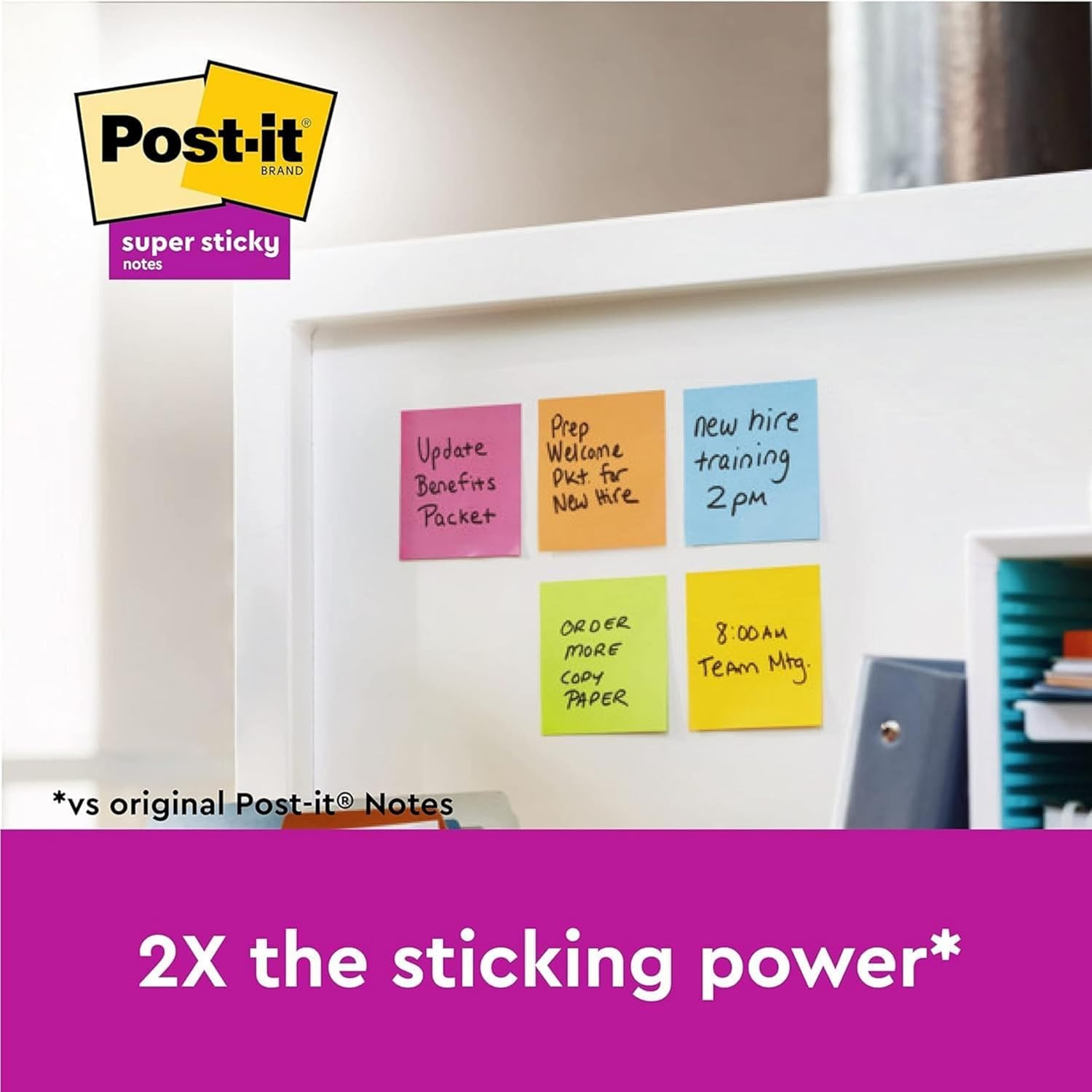 Post-it Super Sticky Notes, 540 Sheets, Pack of 6 Pads, 76 mm x 127 mm - Holds S...