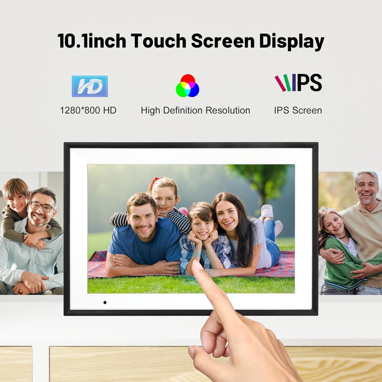 32 GB Digital Photo Frame WiFi,10.1 Inch Digital Picture Frame,1280x800 IPS HD T...