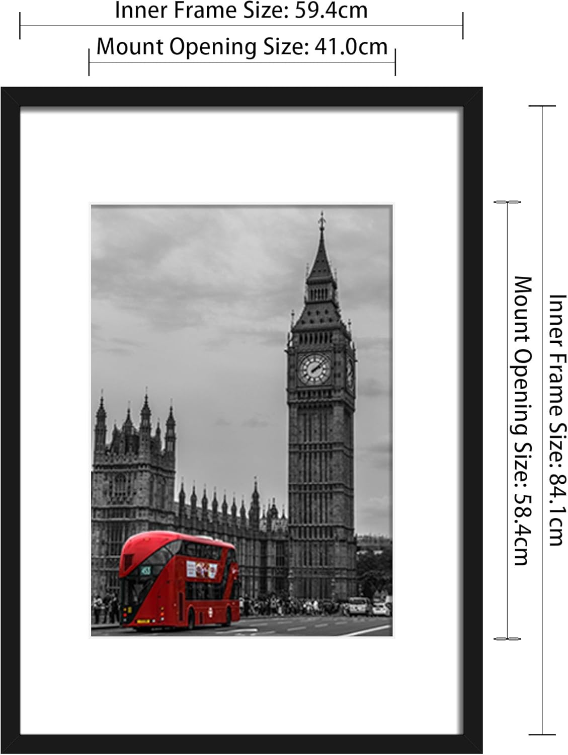 Premium A1 Black Picture Frame, Engineered Wood and Plexiglass Frame, Special A1...