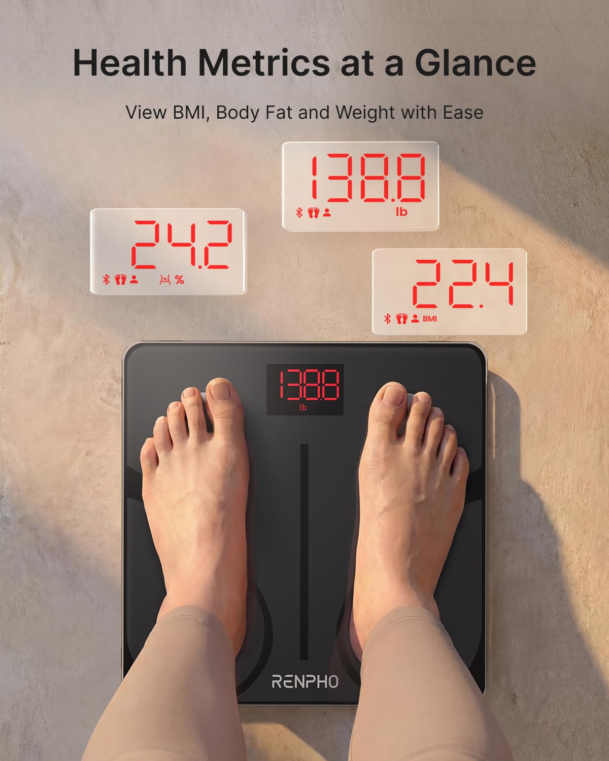 RENPHO Scales for Body Weight, Smart Weighing Scal...