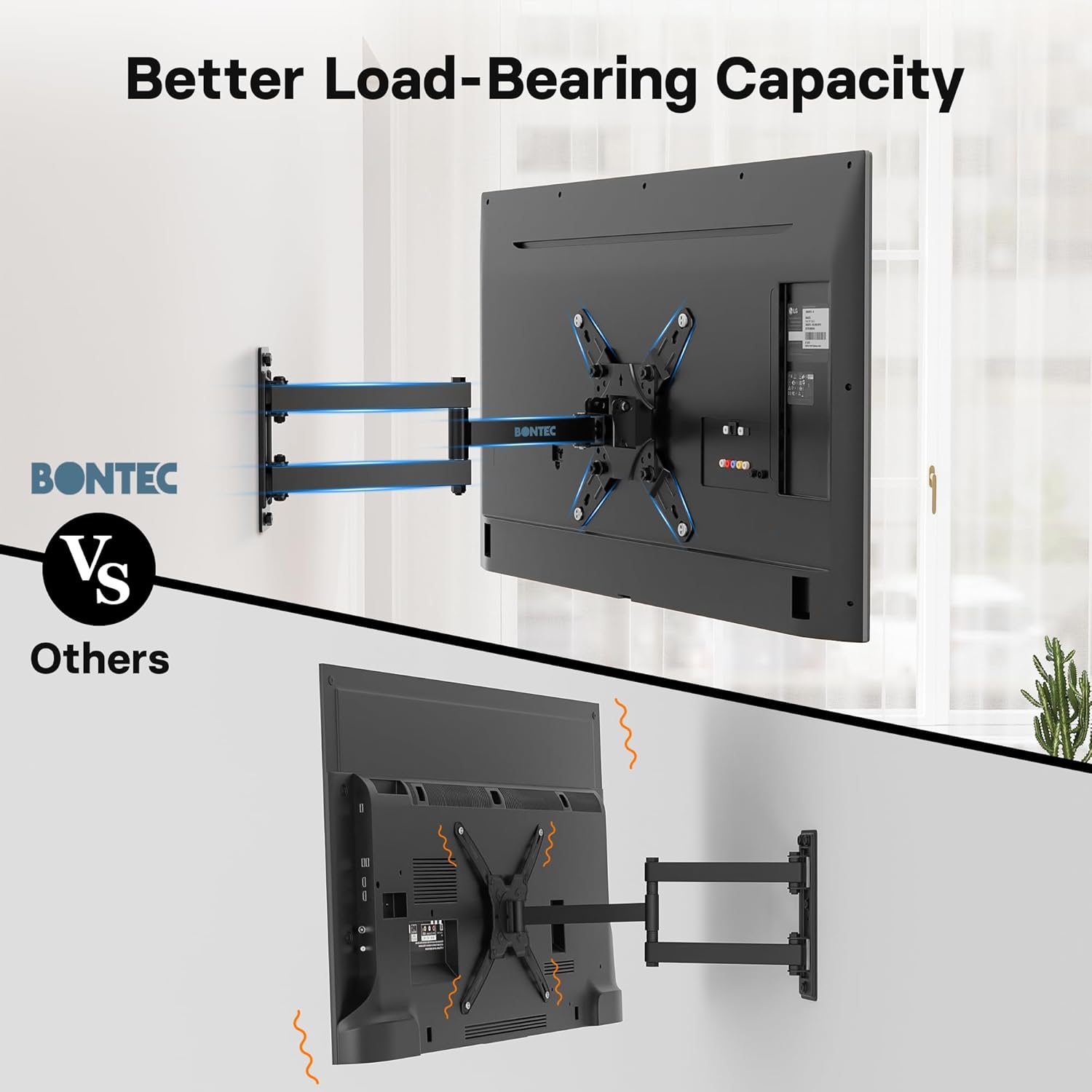 BONTEC TV Wall Bracket for 13-42 Inch LED LCD OLED Flat & Curved TVs up to 20KG,...