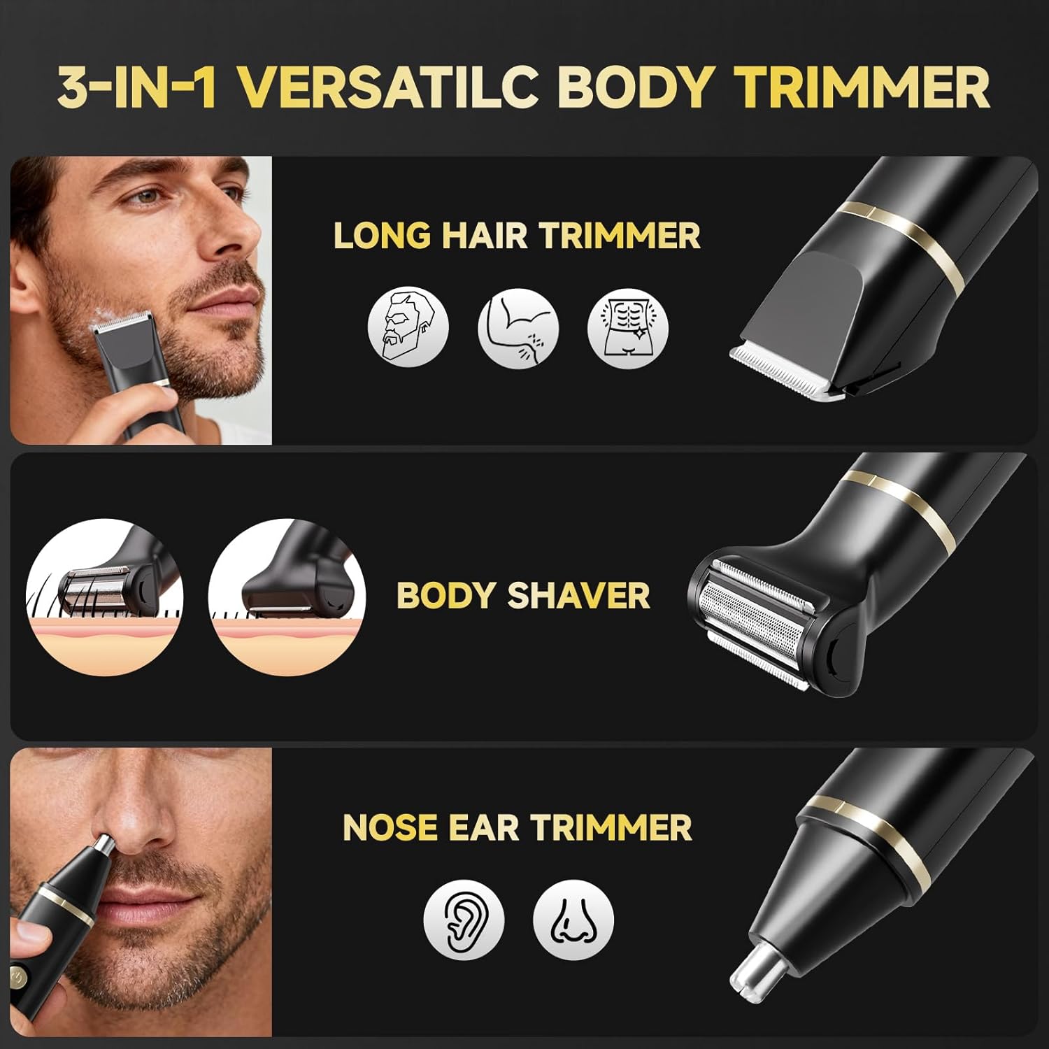 Beard Trimmer for Men, Special 3-in-1 Electric Razor, High-Quality Beard Groomin...