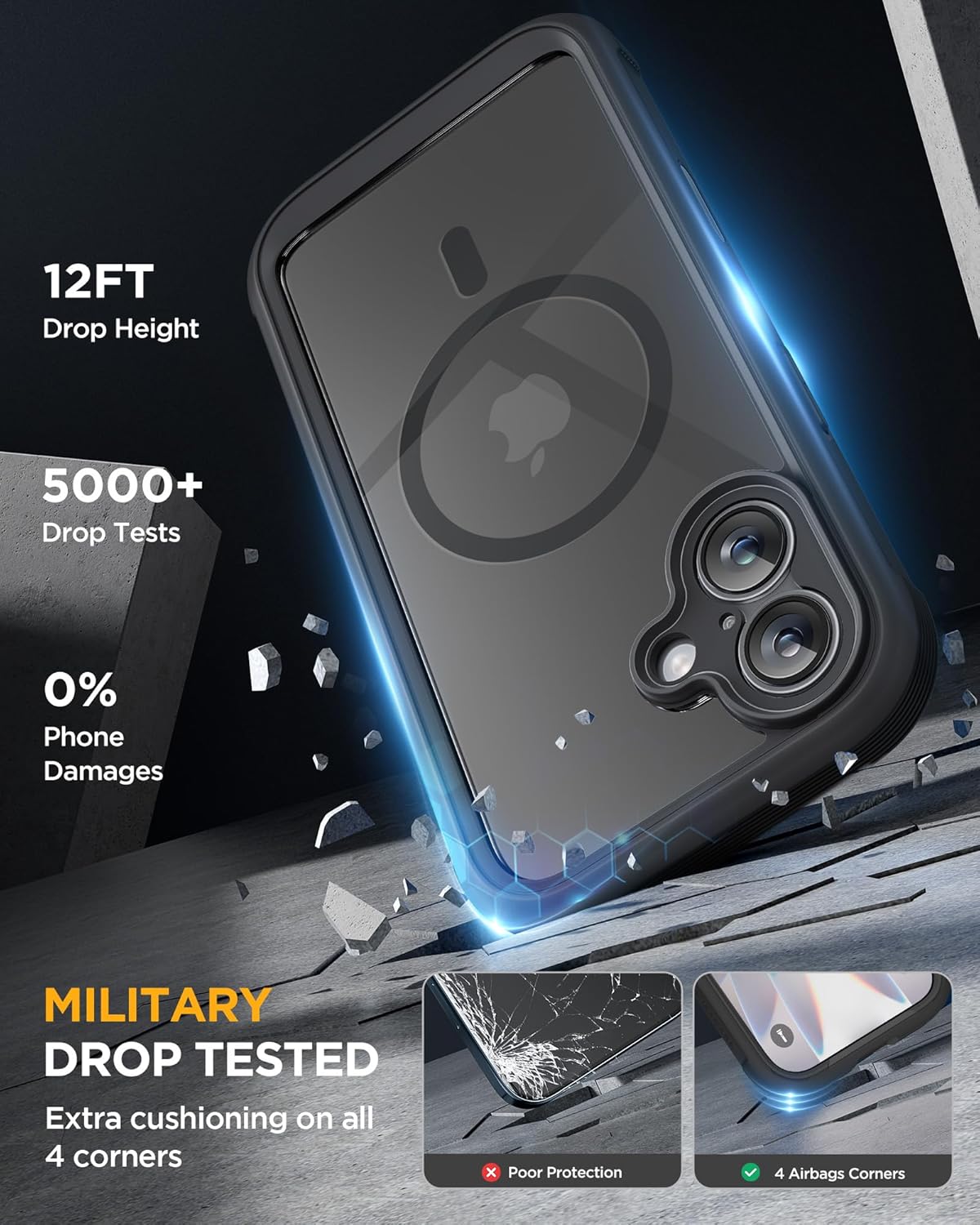 Miracase Magnetic Case for iPhone 17 Case, [Bubble Free] Built-in Glass Screen P...