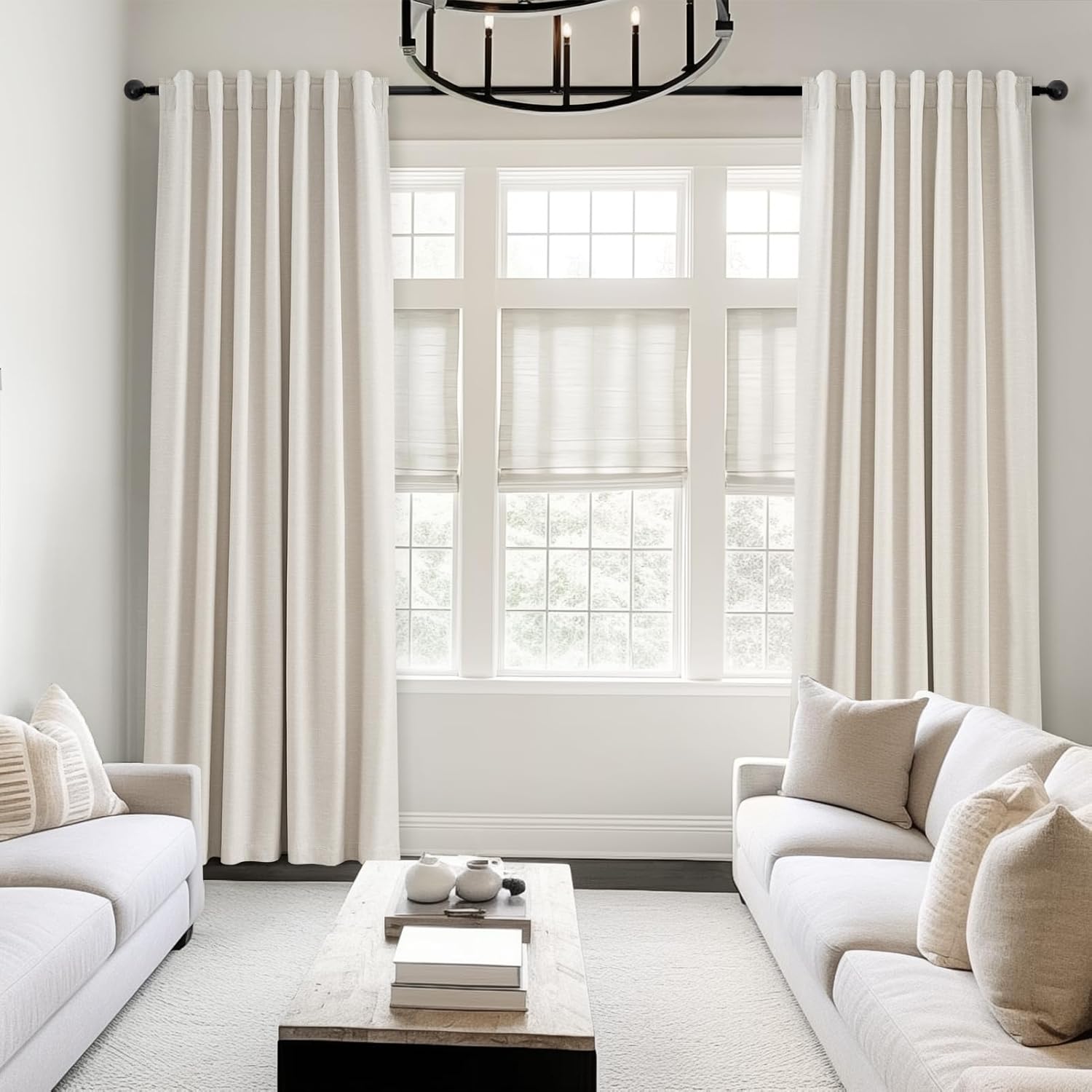 High-Quality Topfinel Linen Blackout Curtains, Special Boho Farmhouse Curtains 9...