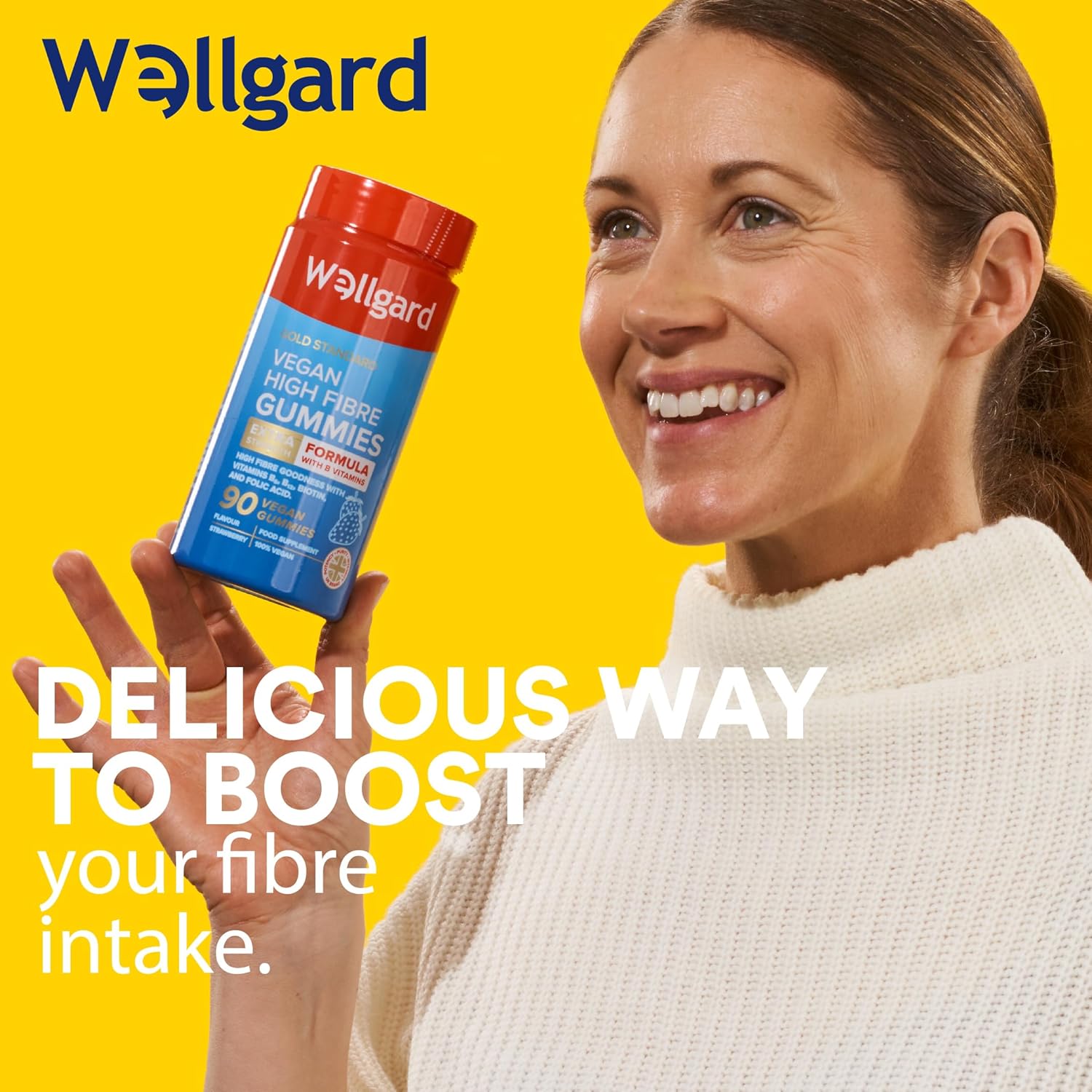 Vegan High Fibre Gummies Wellgard – High Strength Fibre Gummy Vitamins B₆, B₁₂,...