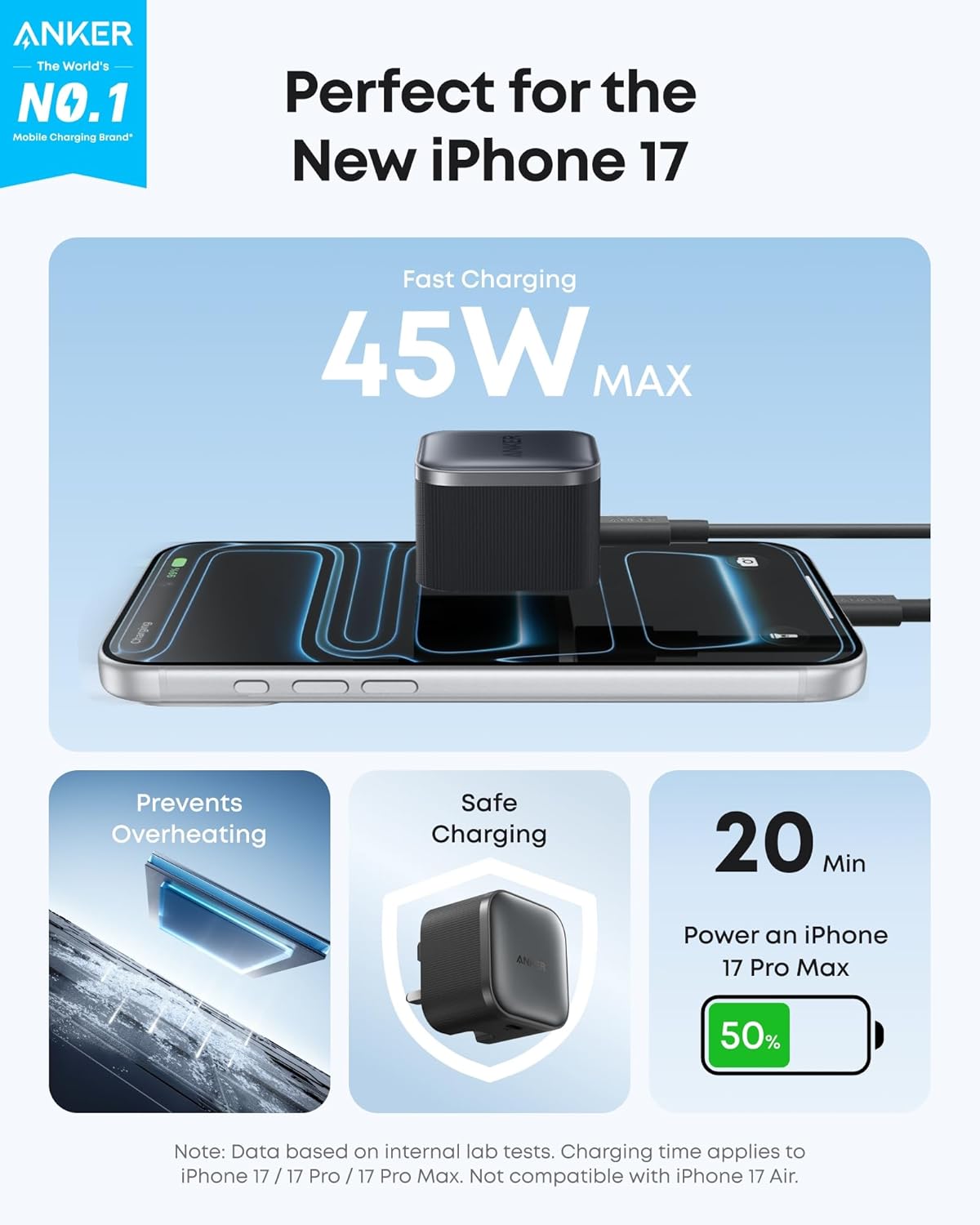 Anker Nano 45W USB C Plug Fast Charging, Compact and Foldable Plug USB C Charger...