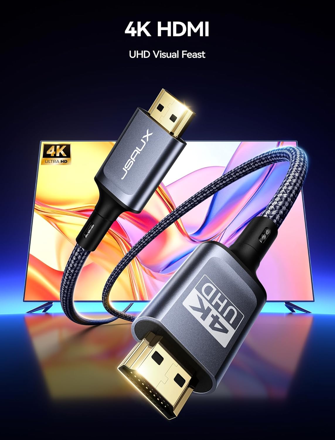 Affordable JSAUX 4K HDMI Cable, Special Ultra High-Speed Cable for Seamless Stre...