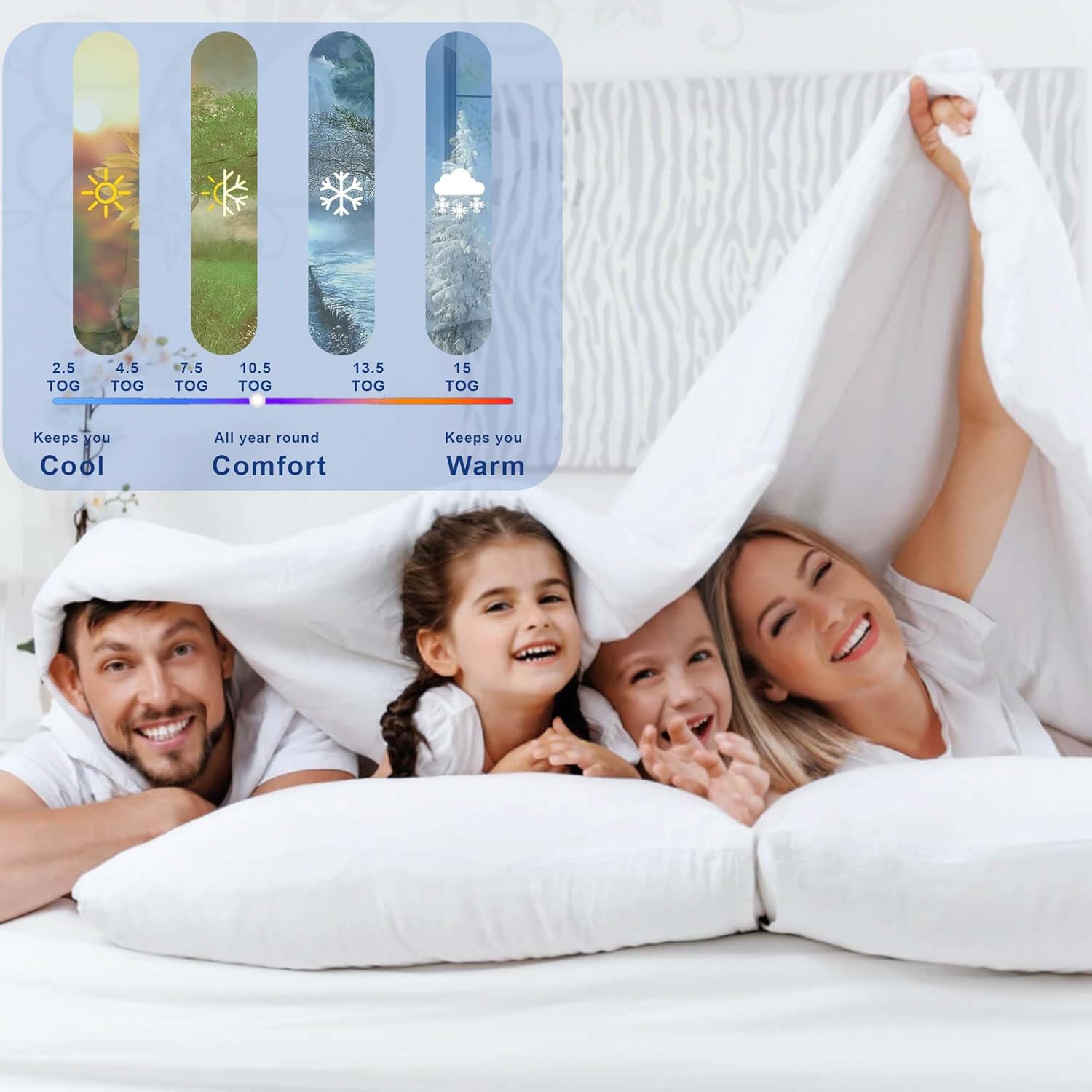 Hafaa Double Duvet 10.5Tog All Season Anti Allergy Duvets Hollowfibre Filling Th...