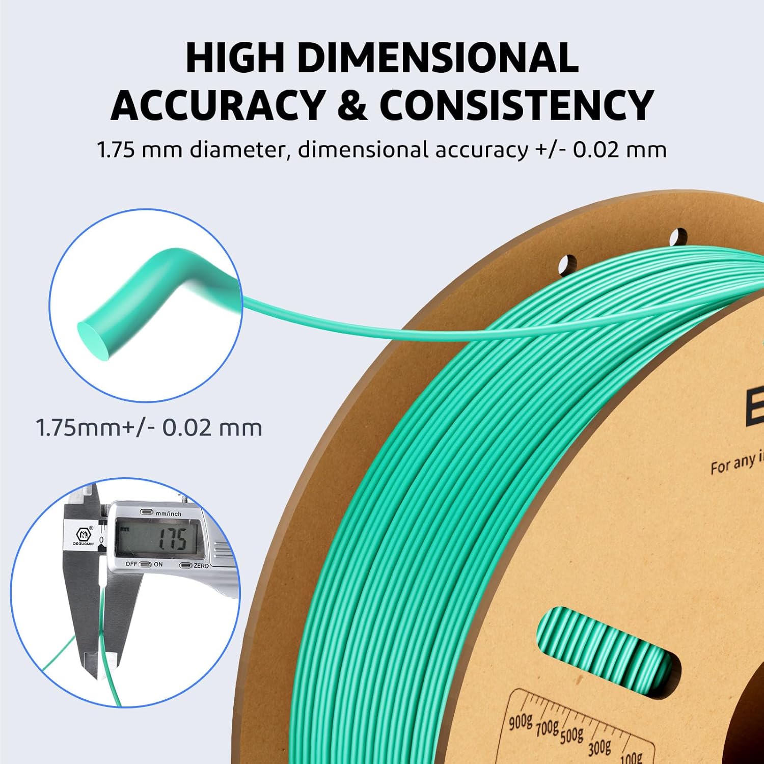 ELEGOO PLA+ Filament 1.75mm Wood Colour 1KG, PLA Plus Tougher and Stronger 3D Pr...