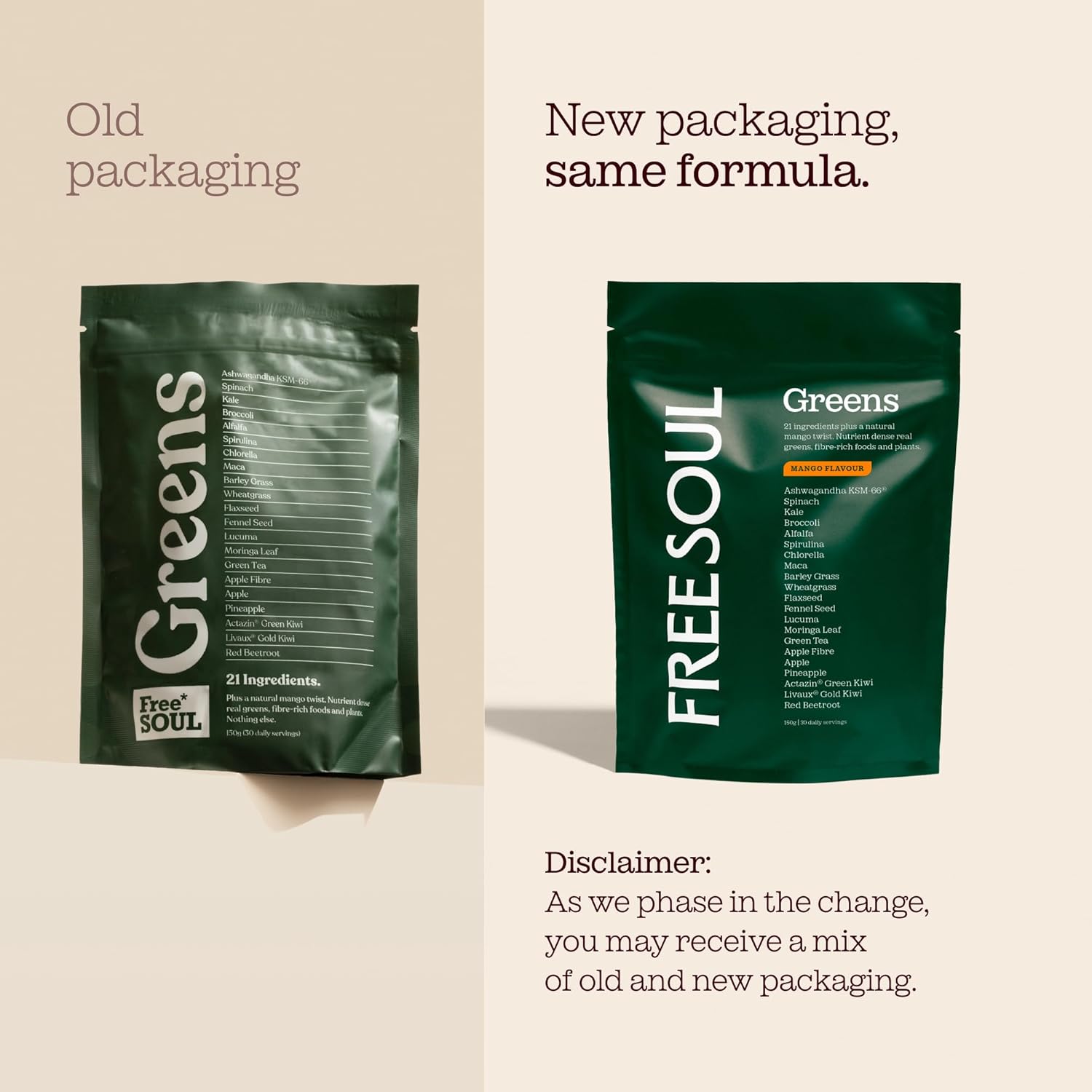 Free Soul Greens | 21 Advanced Greens, Superfoods, and Adaptogens Including KSM-...
