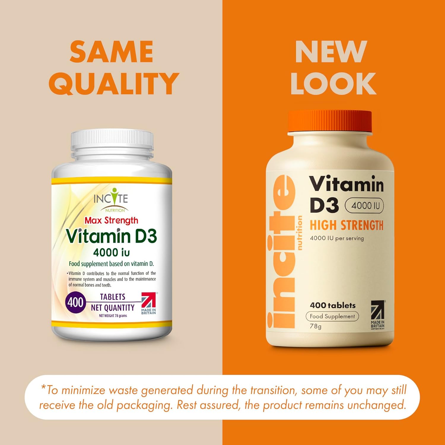 Vitamin D3 4000 IU - 400 High Strength Vitamin D Tablets (1+ Year Supply) - Vege...