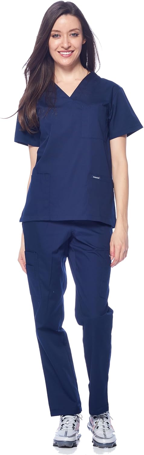 Dagacci Scrubs Medical Uniform Women and Man Scrubs Set Medical Scrubs Top and P...