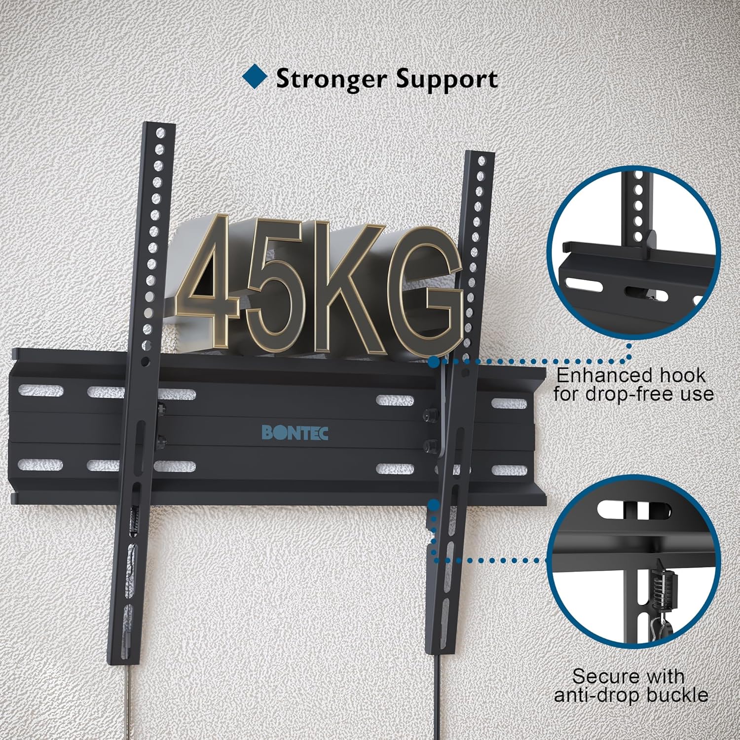 BONTEC Ultra Slim TV Wall Bracket, Tilting TV Wall Mount for 23-60 Inch Flat and...