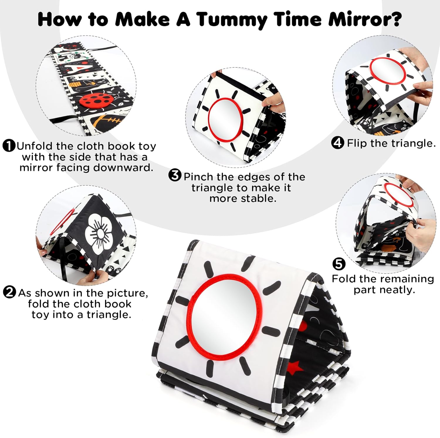 URMYWO Baby Toys 0-6 Months, Black and White Sensory Toys Brain Development, Tum...