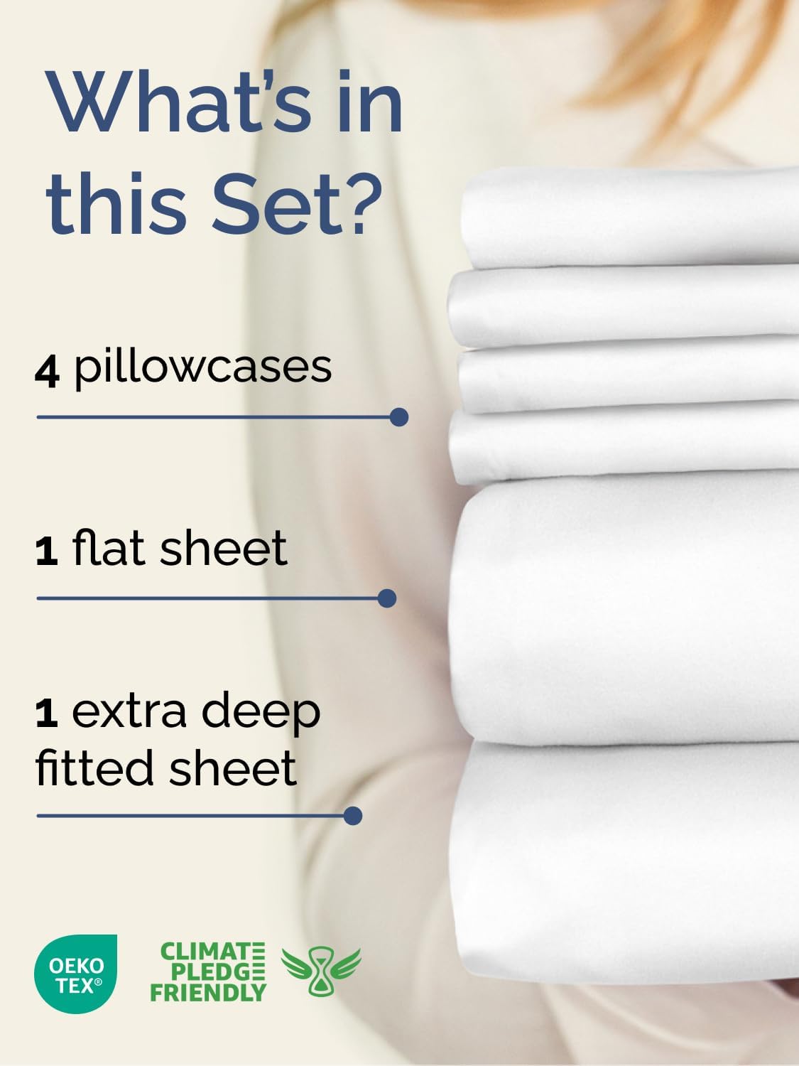 Extra Deep Queen Sheet Set - 6 Piece Breathable and Cooling Sheets - Hotel Luxur...