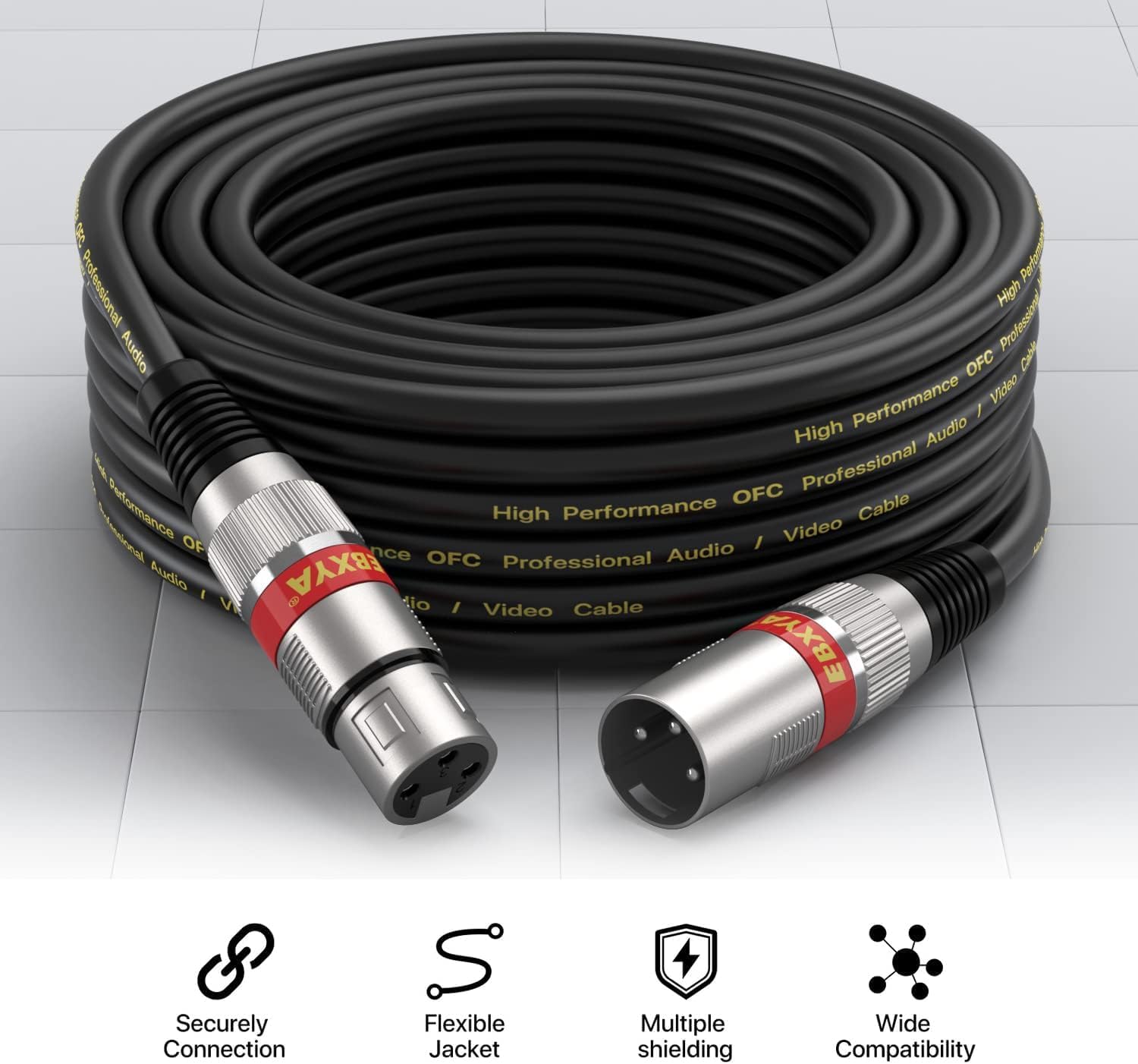High-Quality EBXYA XLR Cable, Special Mic Cables Balanced DMX Cable, Reliable Ca...