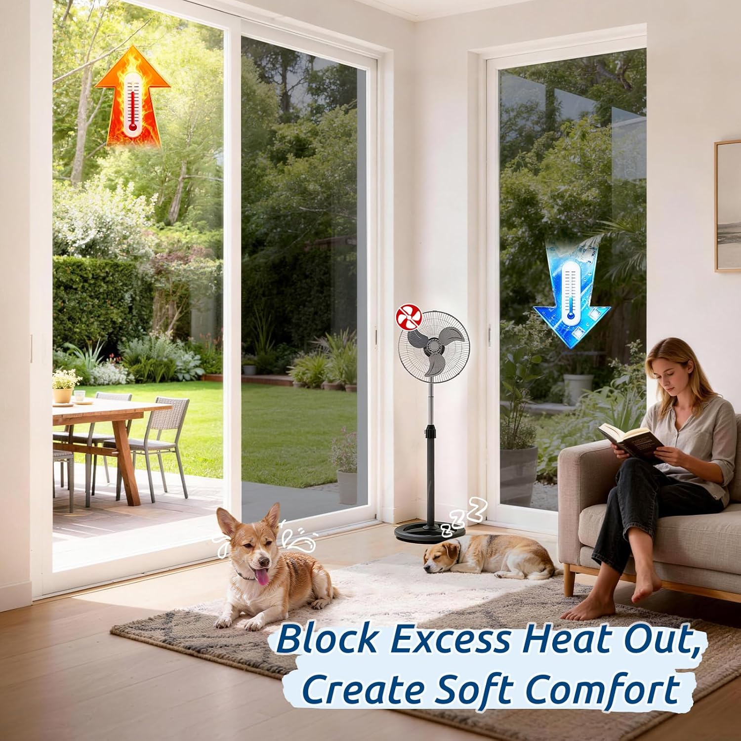 rabbitgoo Heat Reflective Privacy Film, Special Window Film for Glass Windows, I...