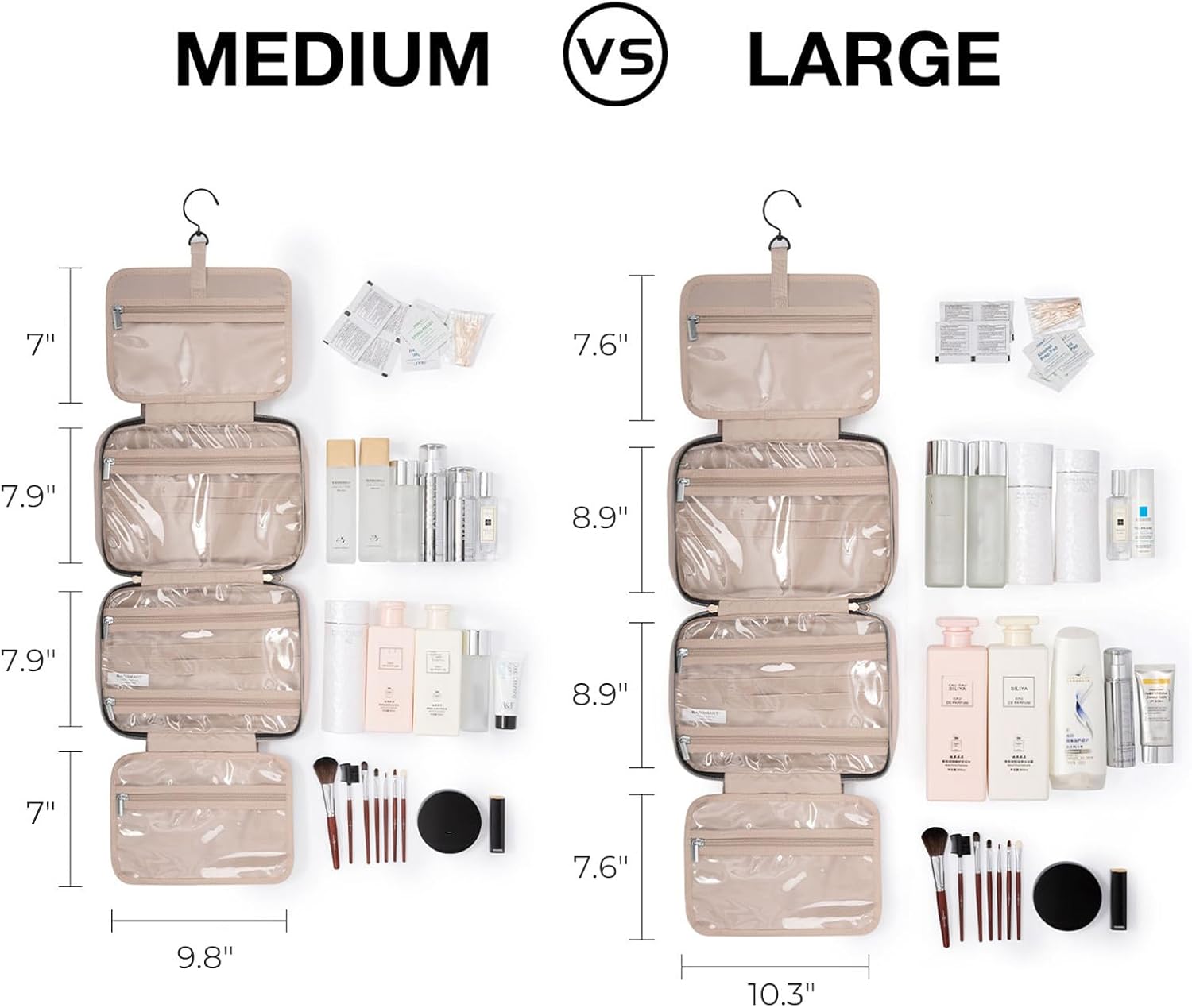 BAGSMART Hanging Toiletry Bag Travel Large Capacity Wash Bag Womens Makeup Cosme...