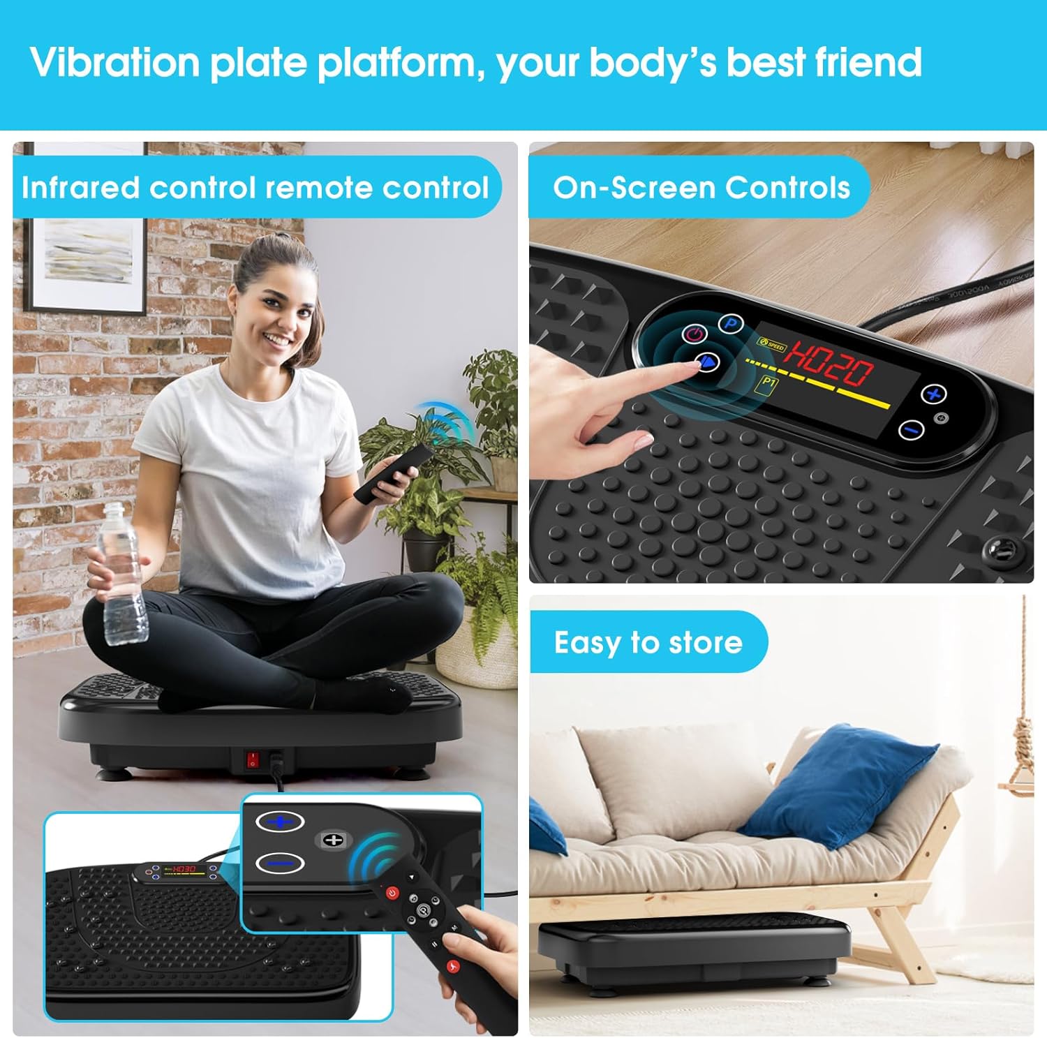 SoftGym Vibration Plate Exercise Machine for Lymphatic Drainage,Power Vibrate St...