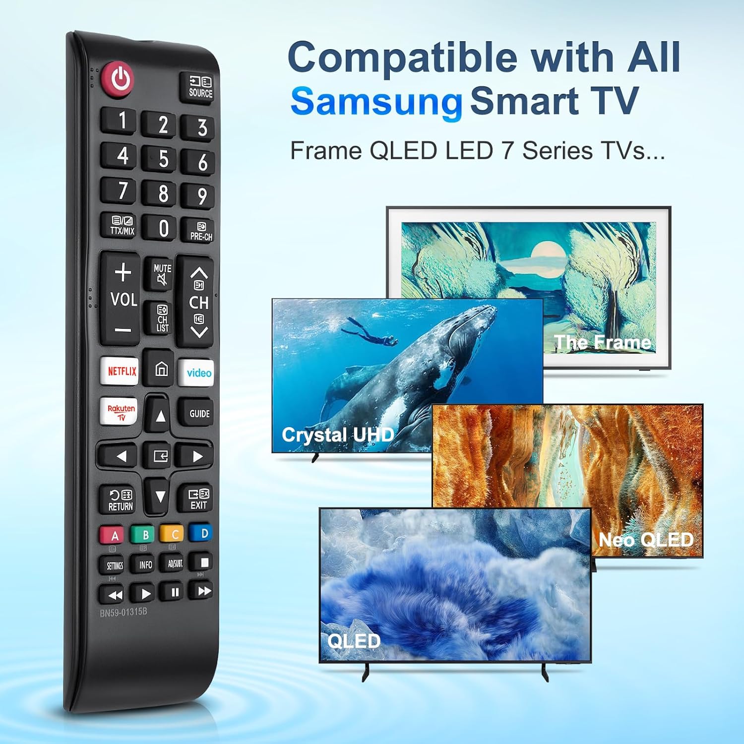 for Samsung-TV-Remote-Control, Universal Replacement for All Samsung Smart TV, B...