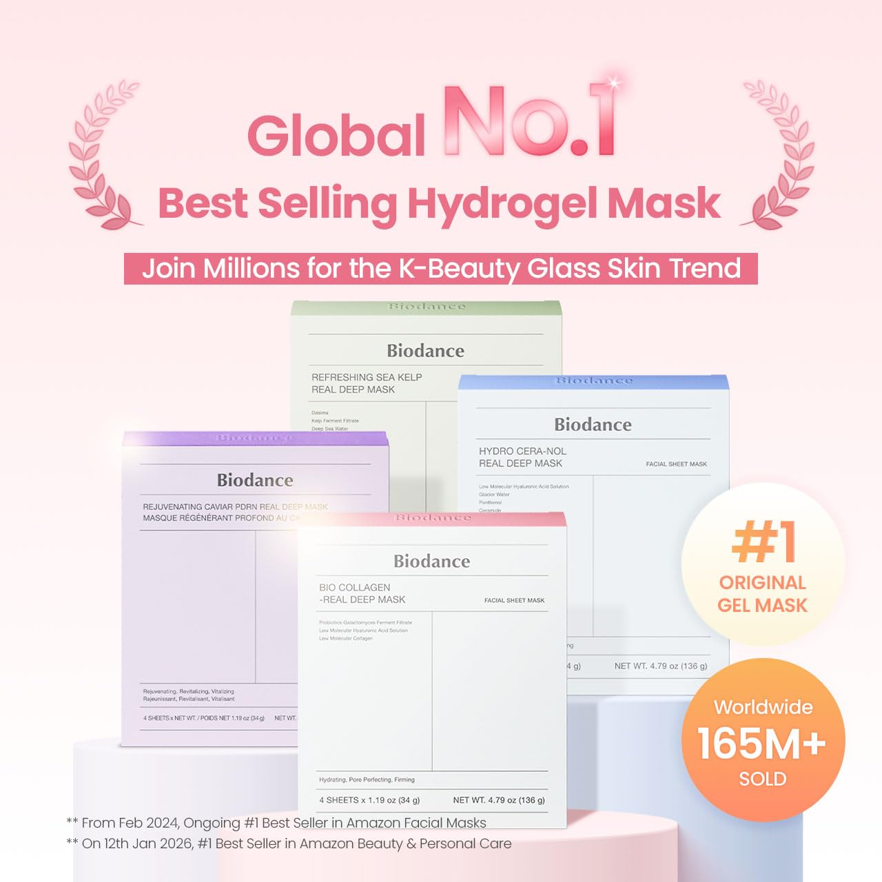 BIODANCE Bio-Collagen Real Deep Mask, Hydrating Overnight Hydrogel Face Mask, Po...