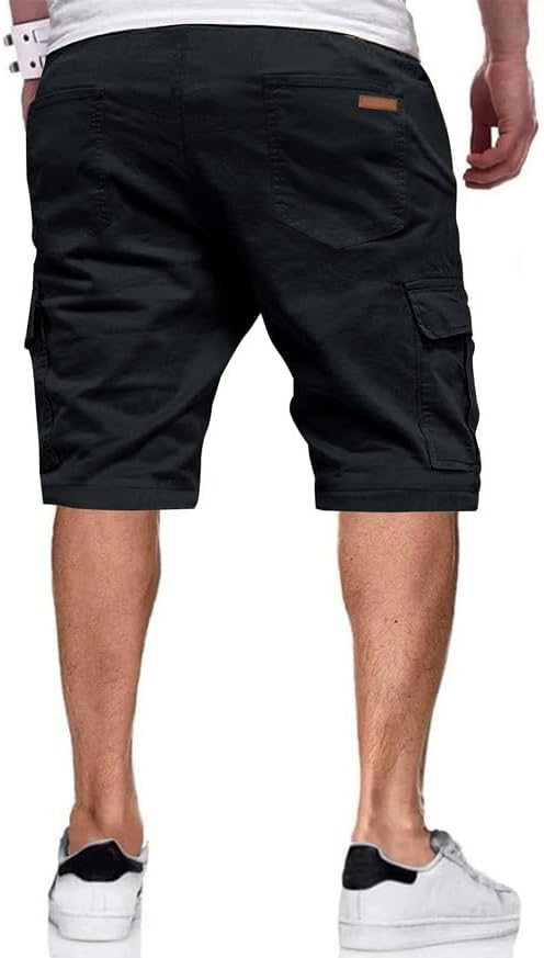 JMIERR Mens Casual Cotton Twill Cargo Shorts Drawstring Classic Chino Stretch Sh...