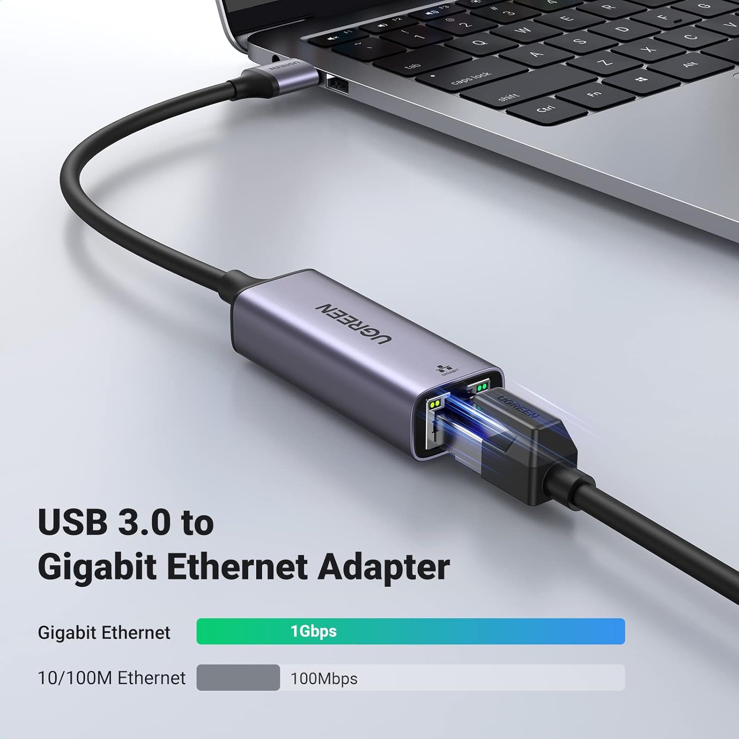 UGREEN USB Ethernet Adapter, 1000 Mbps Gigabit Network Adaptor, Aluminum RJ45 LA...