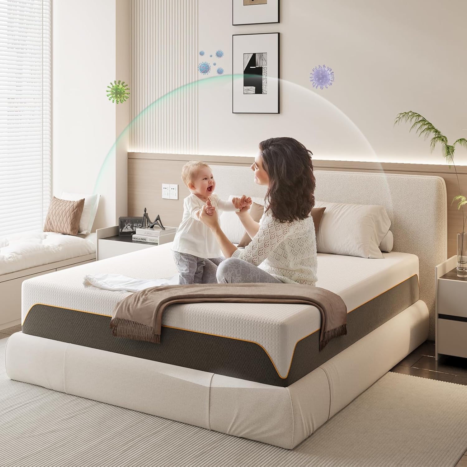 Comfortable Memory Foam Mattress, High-Quality Durable Mattress with Medium Firm...