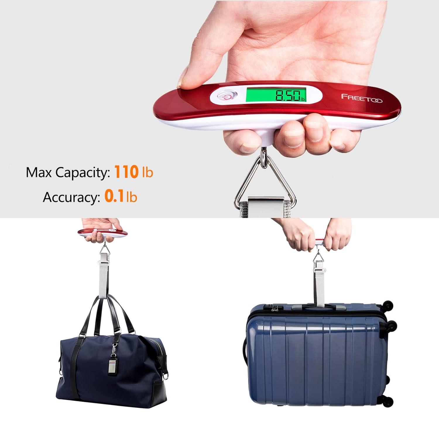 FREETOO Luggage Scale Portable Digital Weight Scale for Travel Suitcase Weigher...