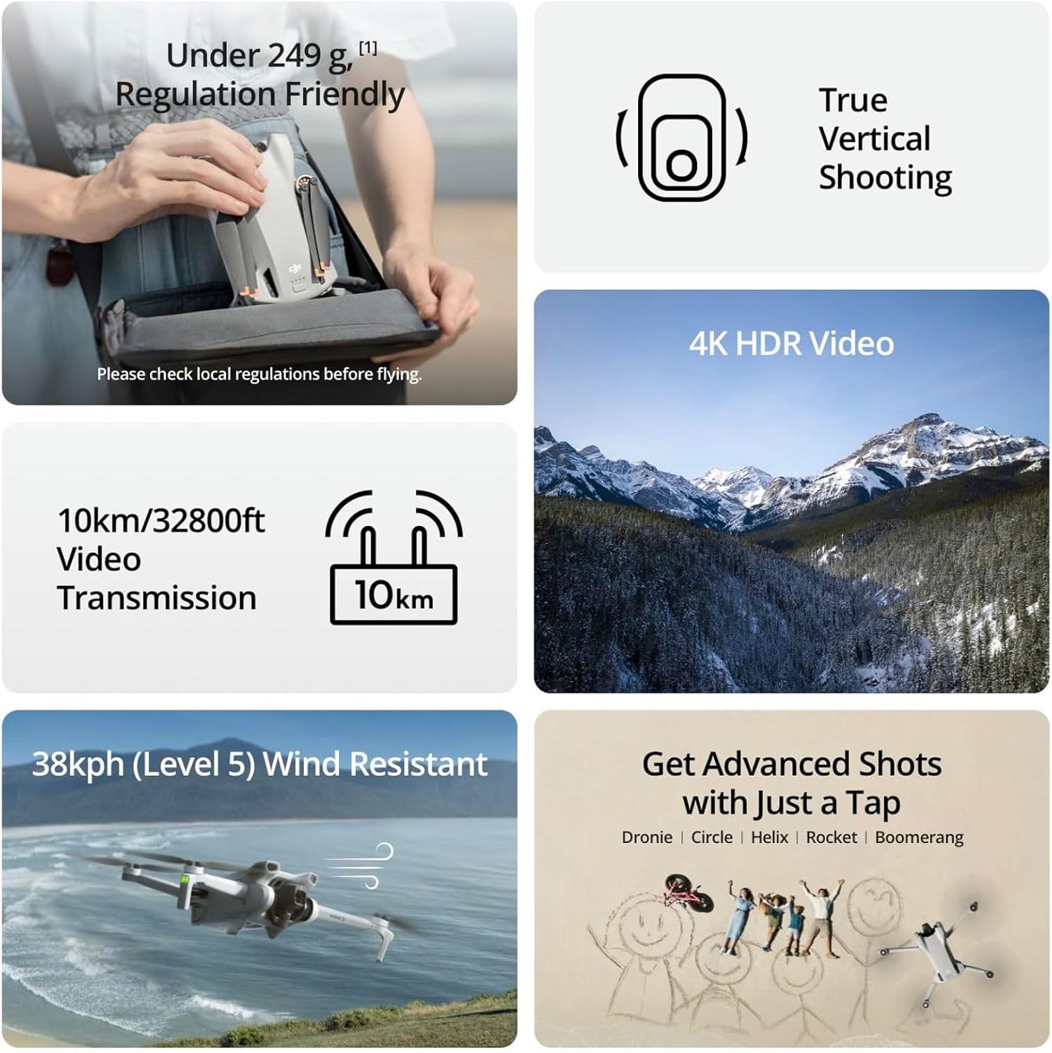 DJI Mini 3 Fly More Combo (DJI RC), Drones with Camera for Adults 4K, 3 Batterie...