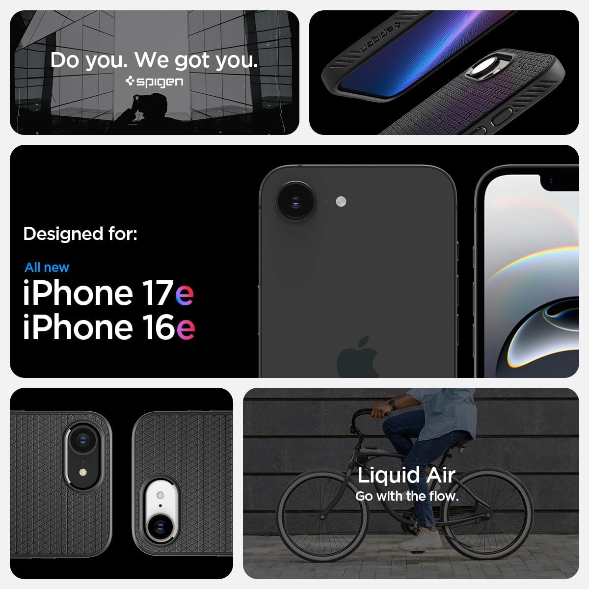 Spigen Liquid Air Phone Case Compatible with iPhone 17e / 16e [Advanced Non-Slip...