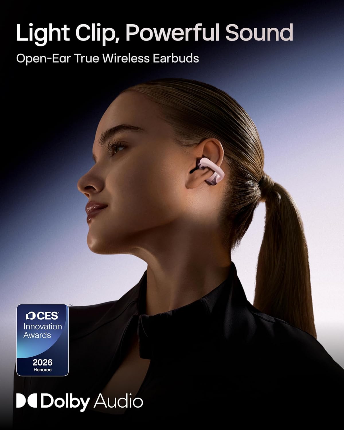 SHOKZ OpenDots ONE Headphones, Special Open-Ear Clip-On Wireless Bluetooth Headp...