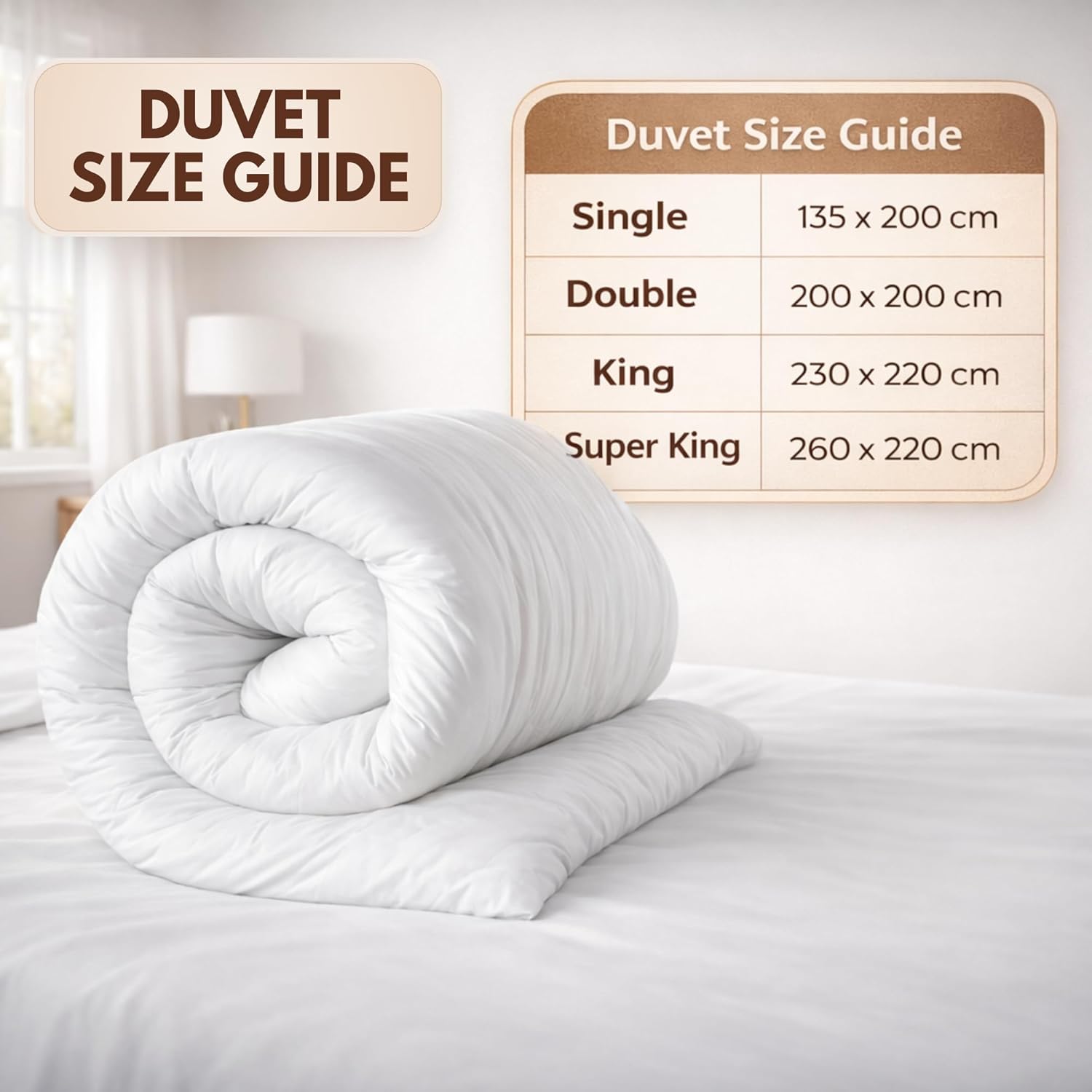 Premium Super King Duvet, Luxurious Breathable Duvet for All Year Round Comfort,...