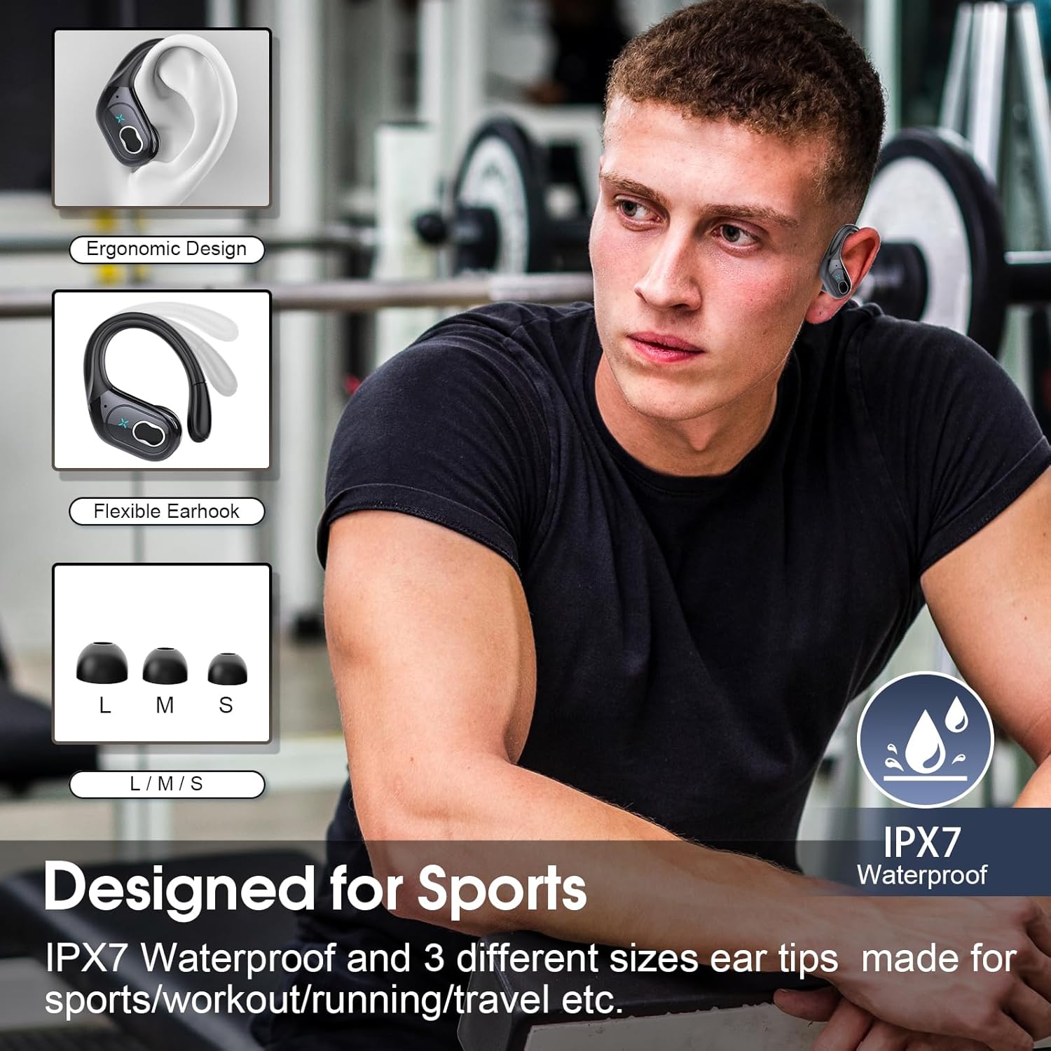 Wireless Earbuds 75hrs Bluetooth 5.4 Headphone Sport, 2026 Bluetooth Earbuds Ste...